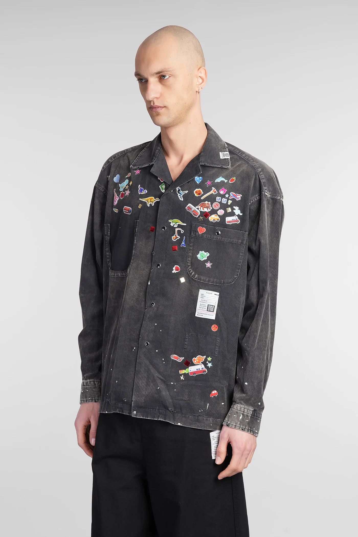 Shirt in black cotton - Image 4