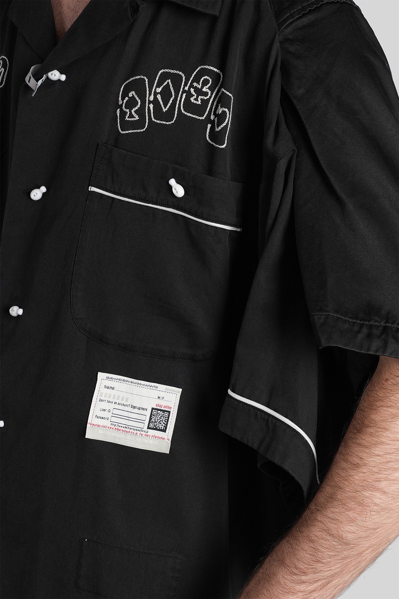 Shirt in black wool and polyester - Image 5