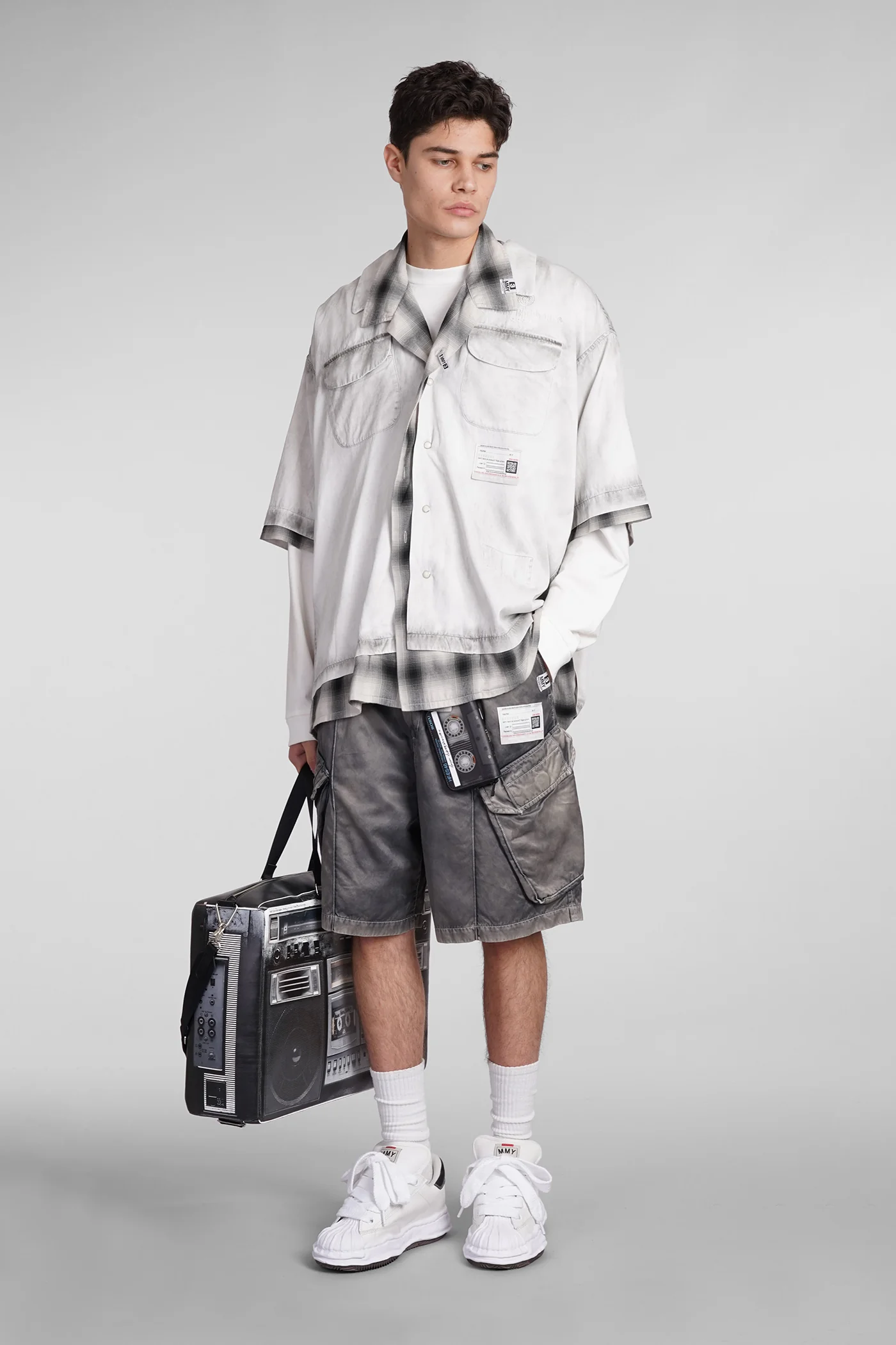 Shirt in grey Rayon - Image 2