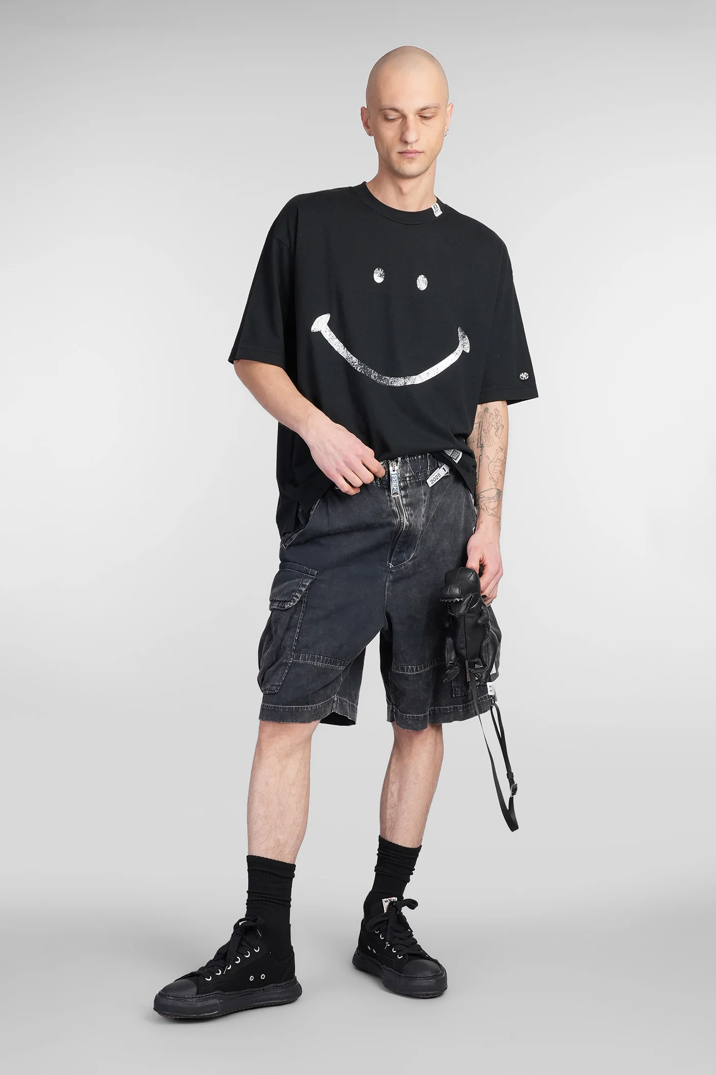 Shorts in black cotton - Image 2