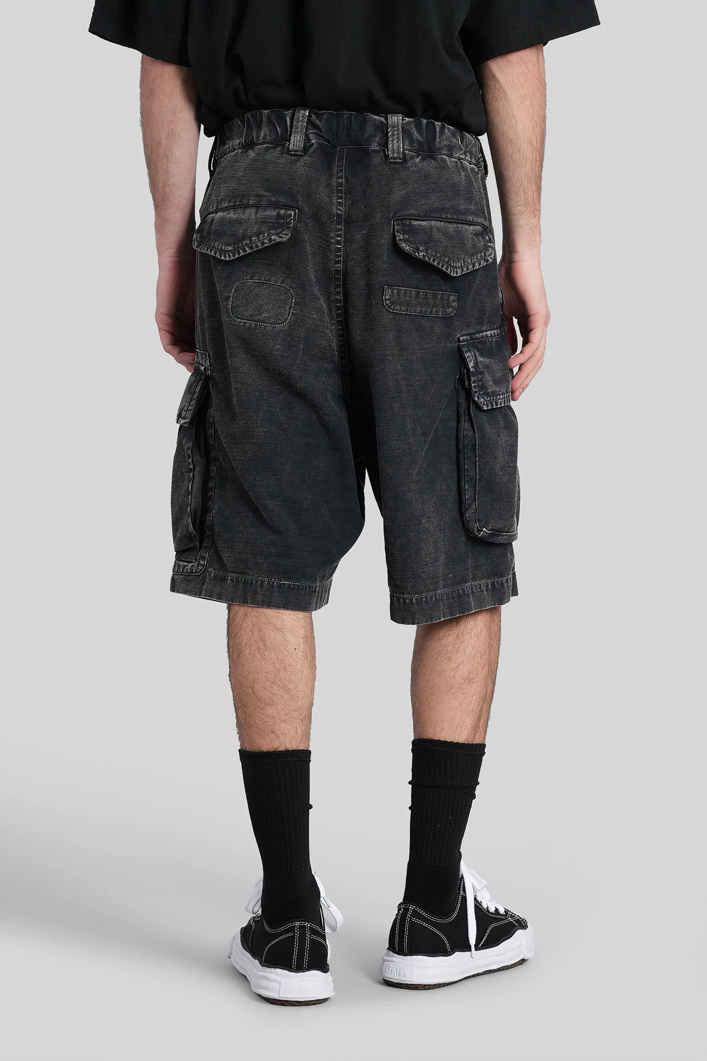 Shorts in black cotton - Image 3
