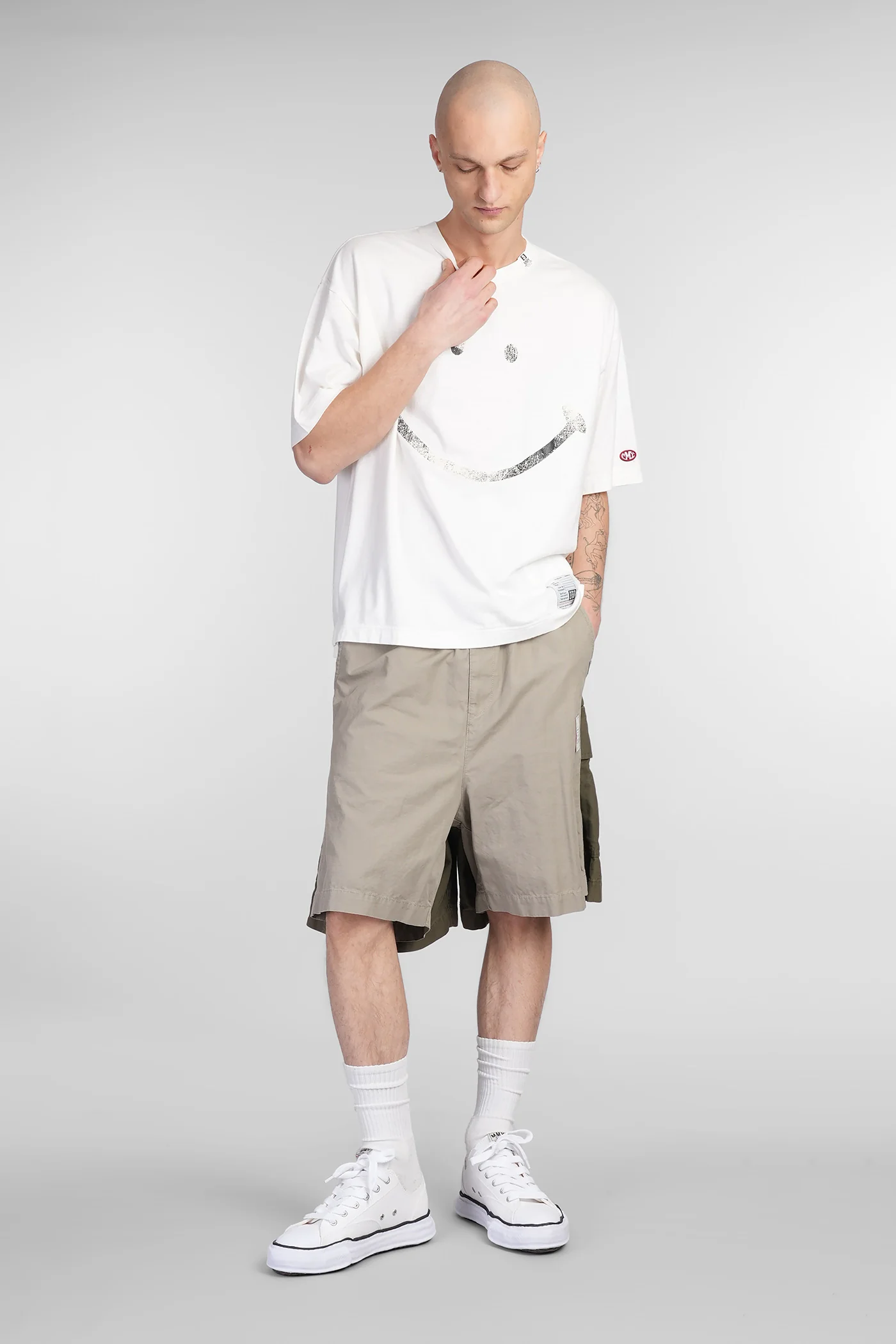 Shorts in khaki cotton - Image 2