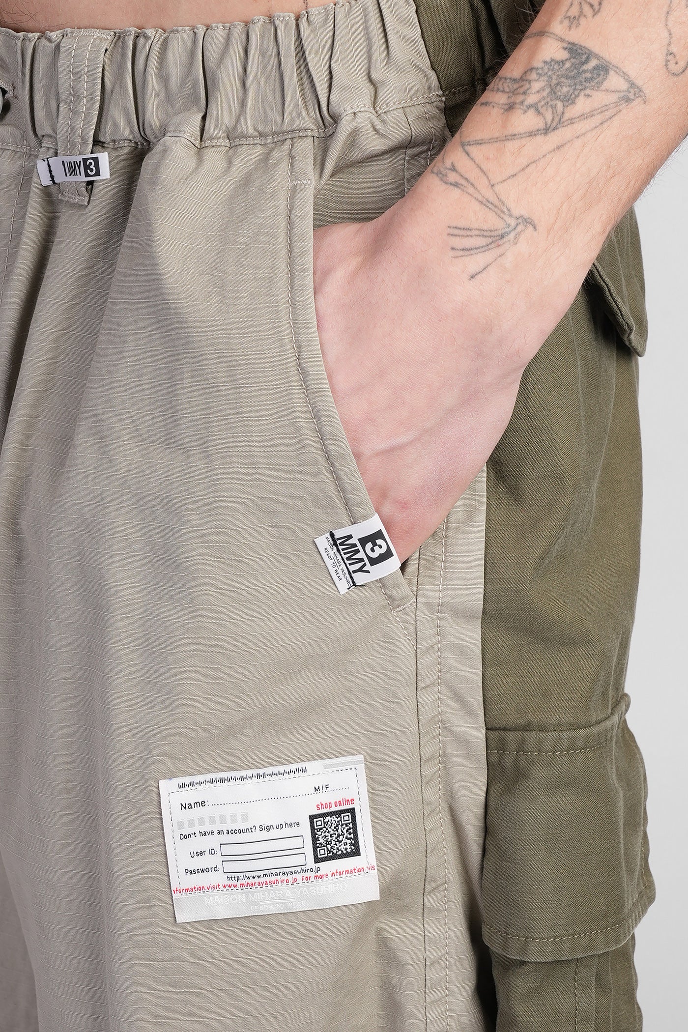 Shorts in khaki cotton - Image 5