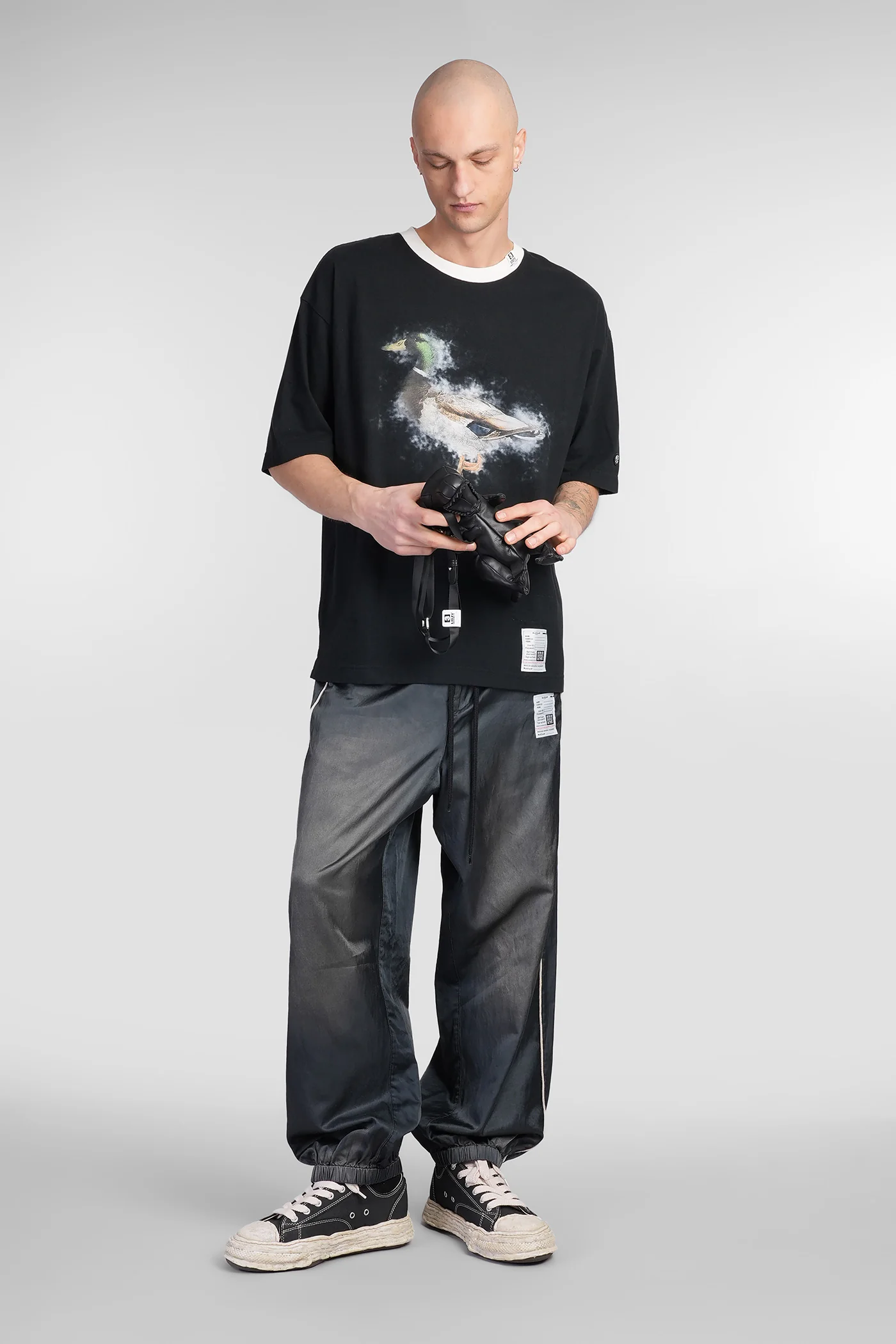 T-Shirt in black cotton - Image 2