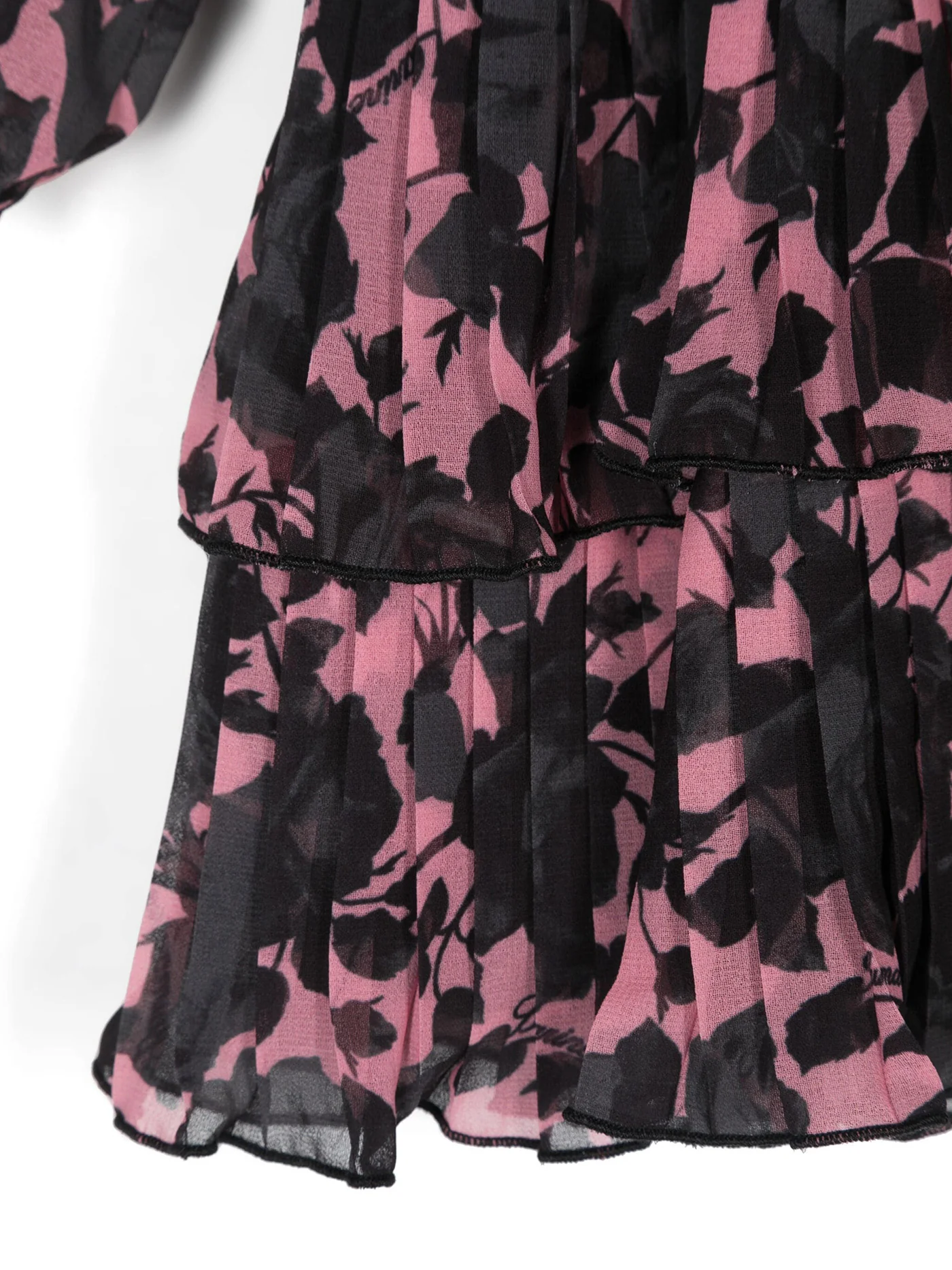Dress woman  in rose-pink polyester - Image 3
