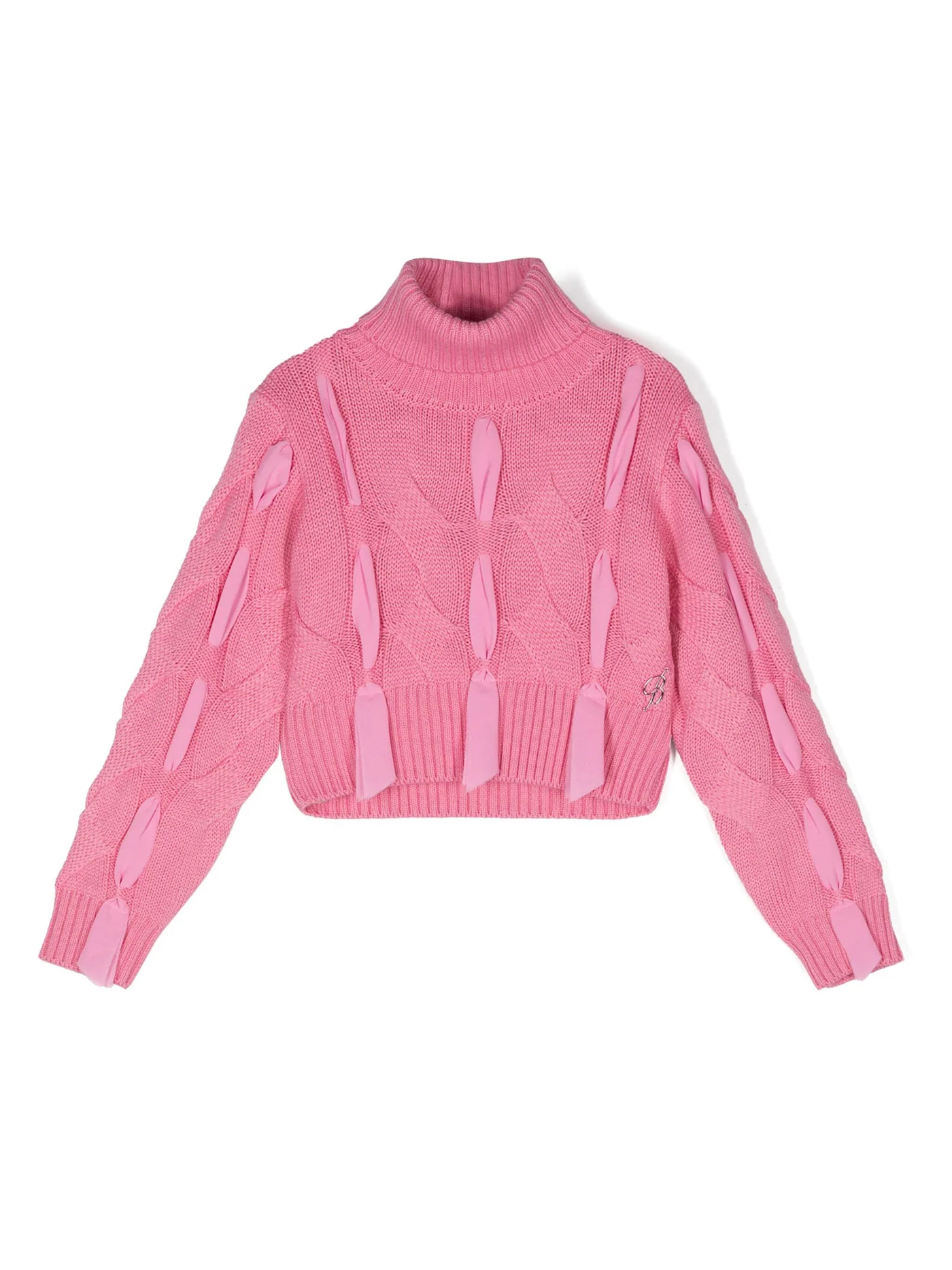 Knitwear in rose-pink wool