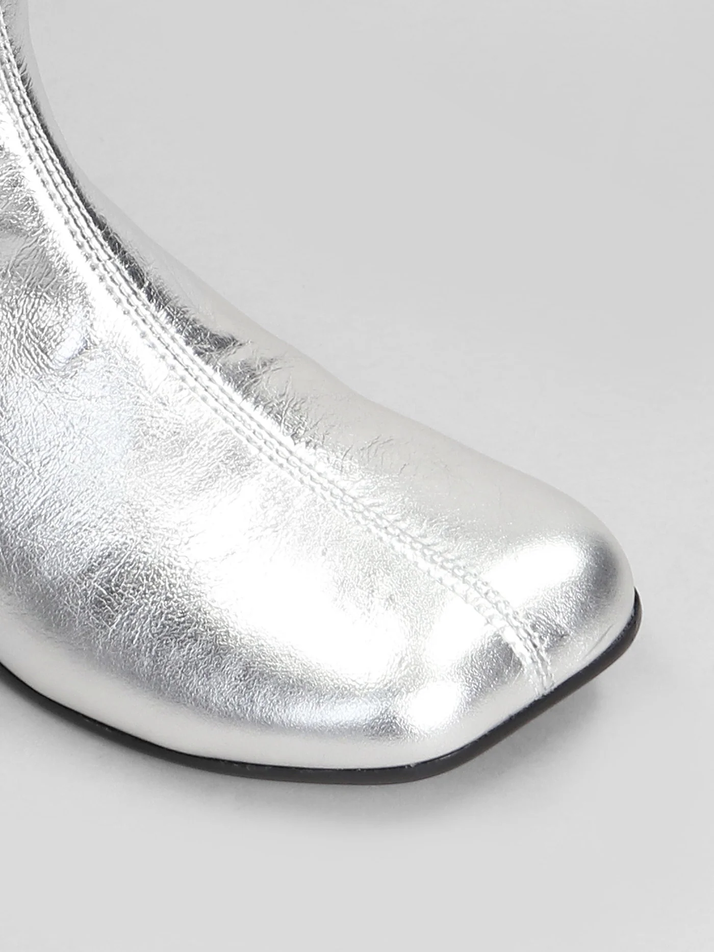 Ankle boots in silver leather - Image 5