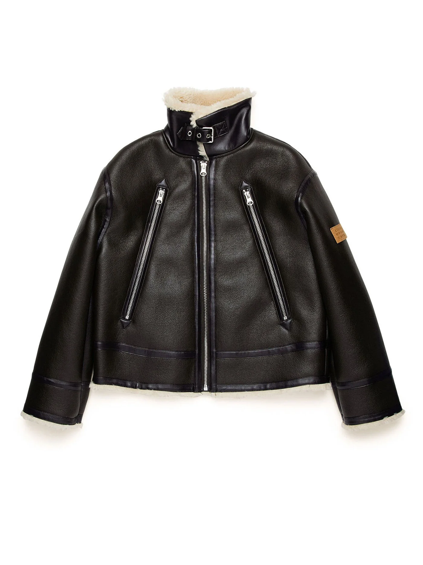 Shearling in brown polyester