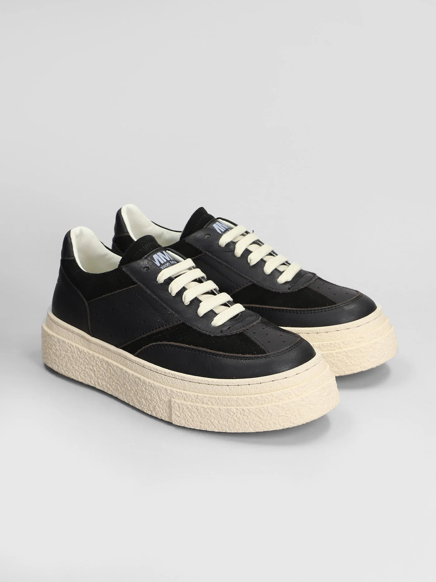 Sneakers in black suede and leather - Image 2