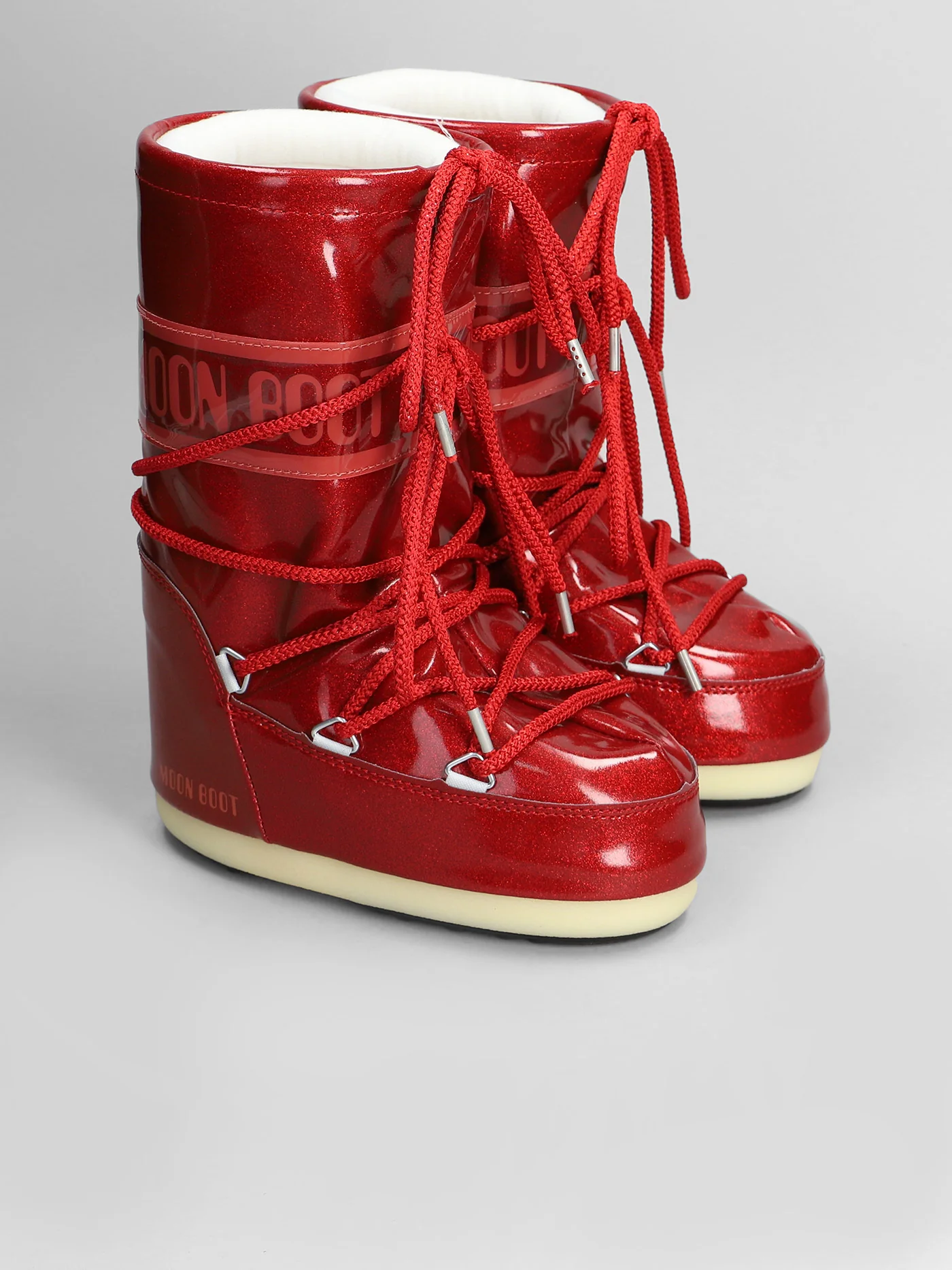 Mb icon jr glitter low heels Ankle boots in red nylon - Image 2