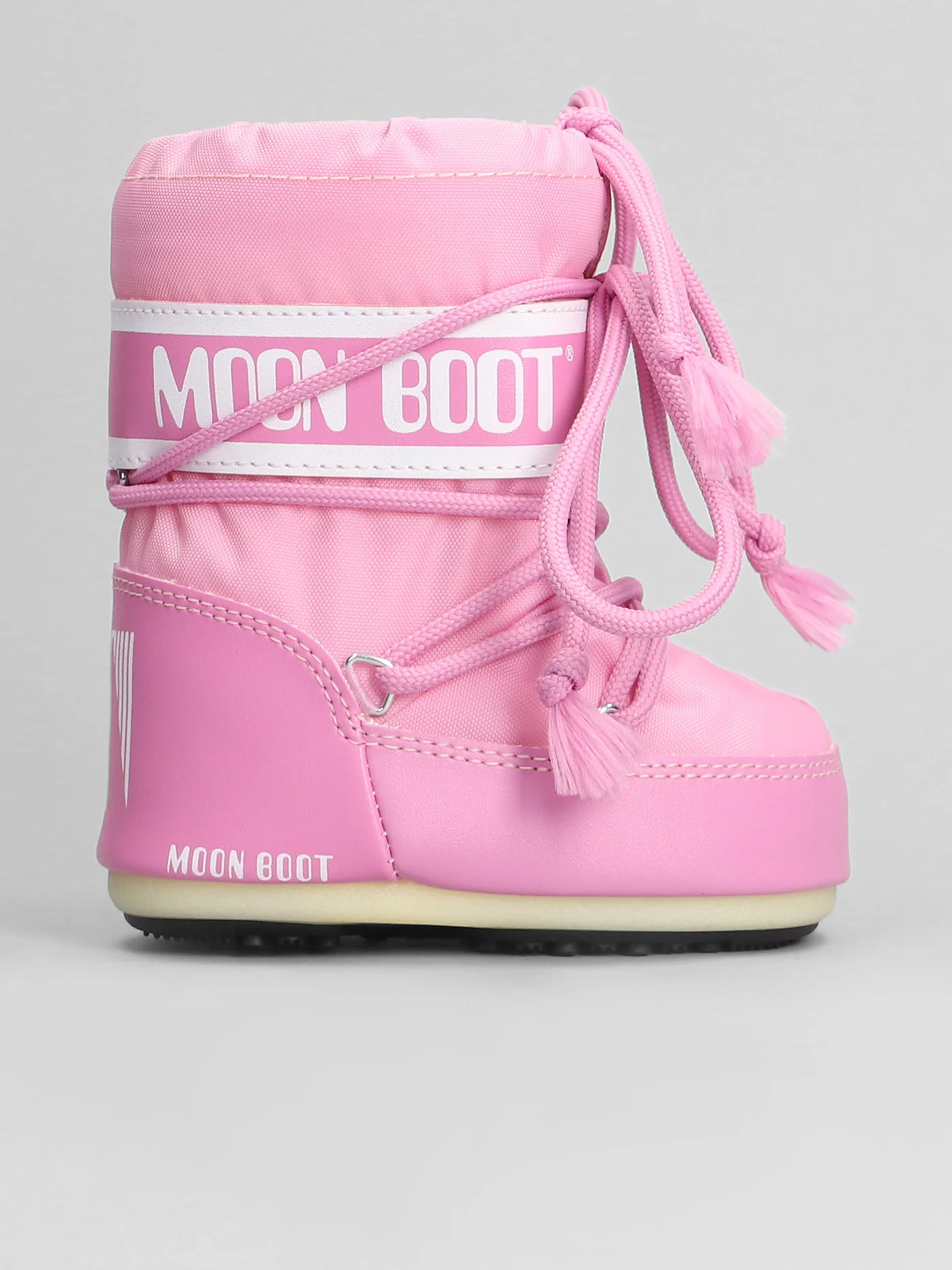 Mb icon mini nylon low heels Ankle boots in rose-pink nylon