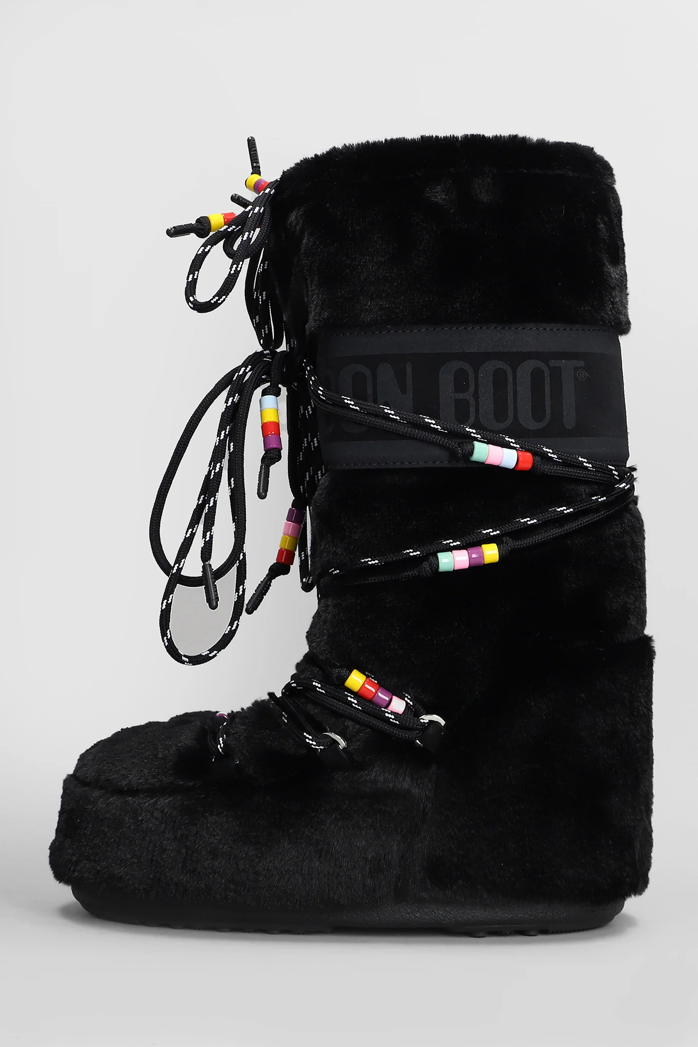 Mb icon faux fur low heels boots in black eco-fur - Image 3