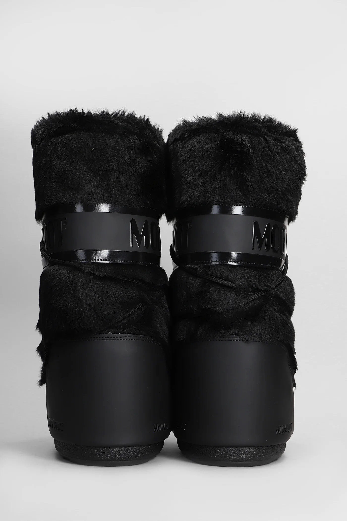 Mb icon faux fur low heels boots in black eco-fur - Image 4