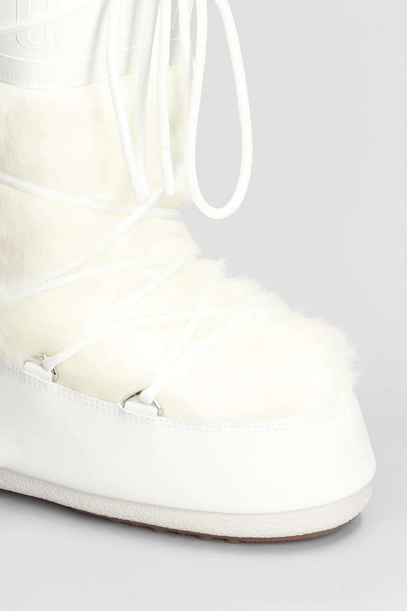 Mb icon faux fur low heels boots in white eco-fur - Image 5