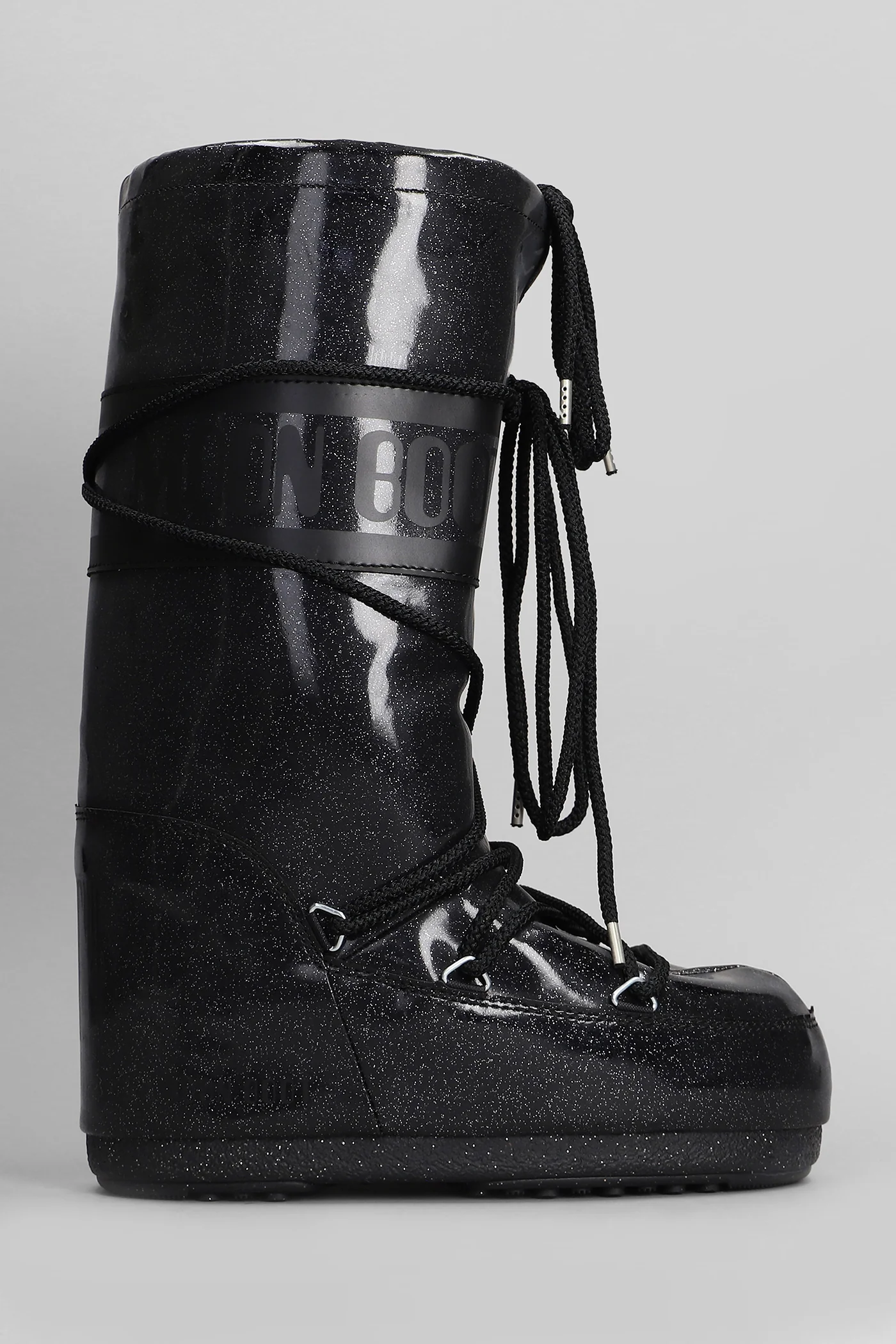 Mb icon glitter low heels boots in black Polyuretan