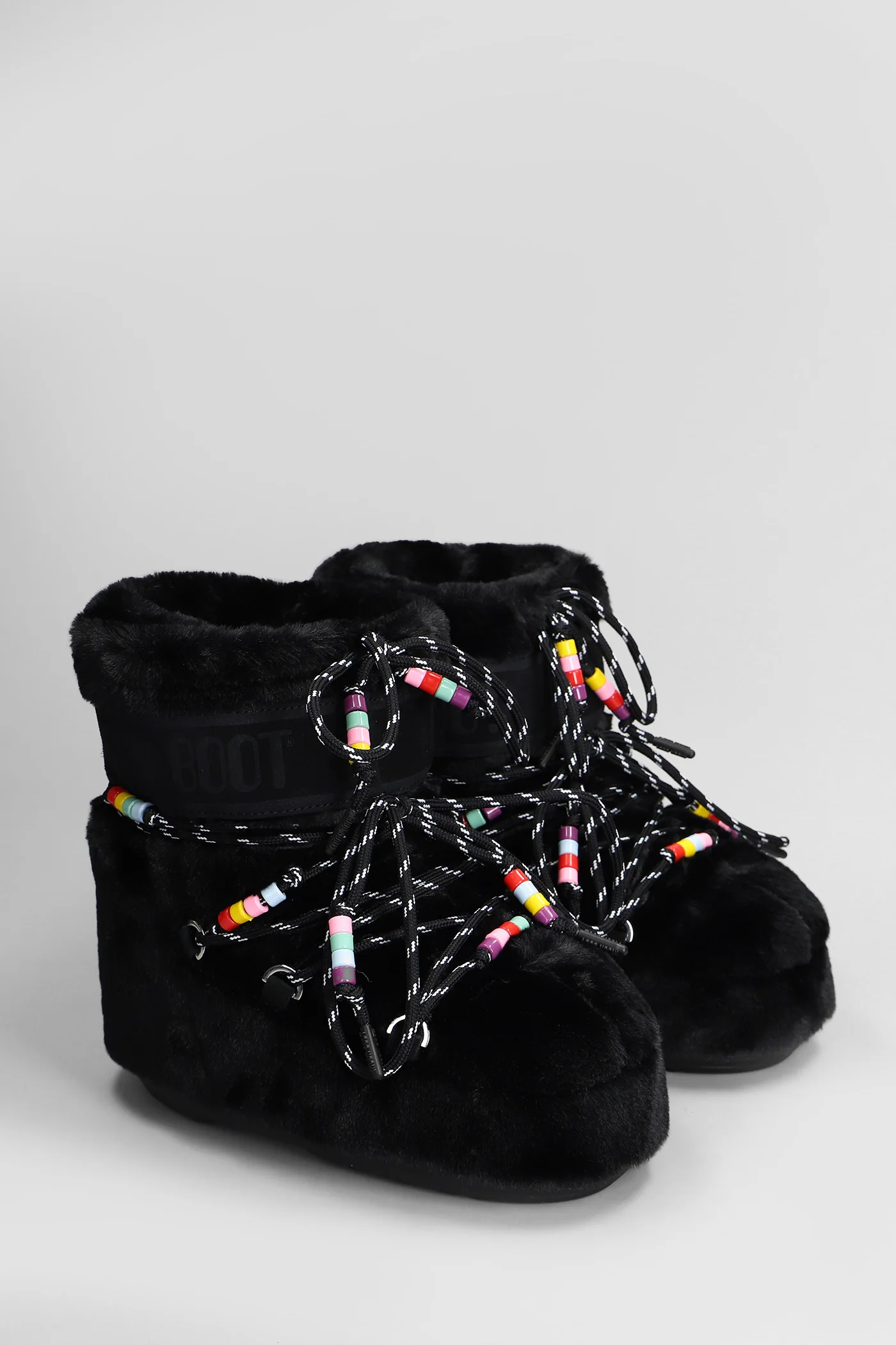 Mb icon low faux fur low heels Ankle boots in black eco-fur - Image 2
