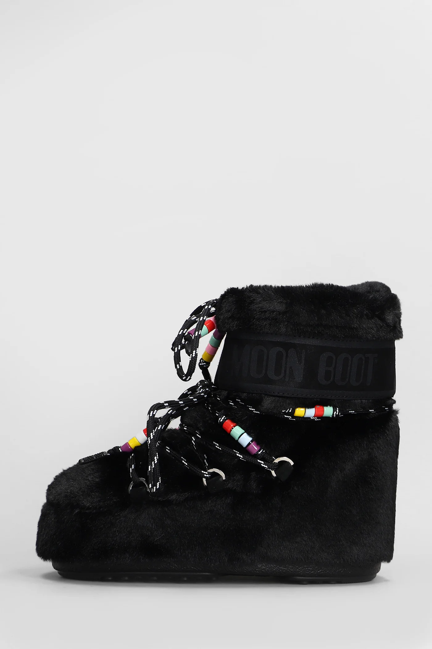 Mb icon low faux fur low heels Ankle boots in black eco-fur - Image 3