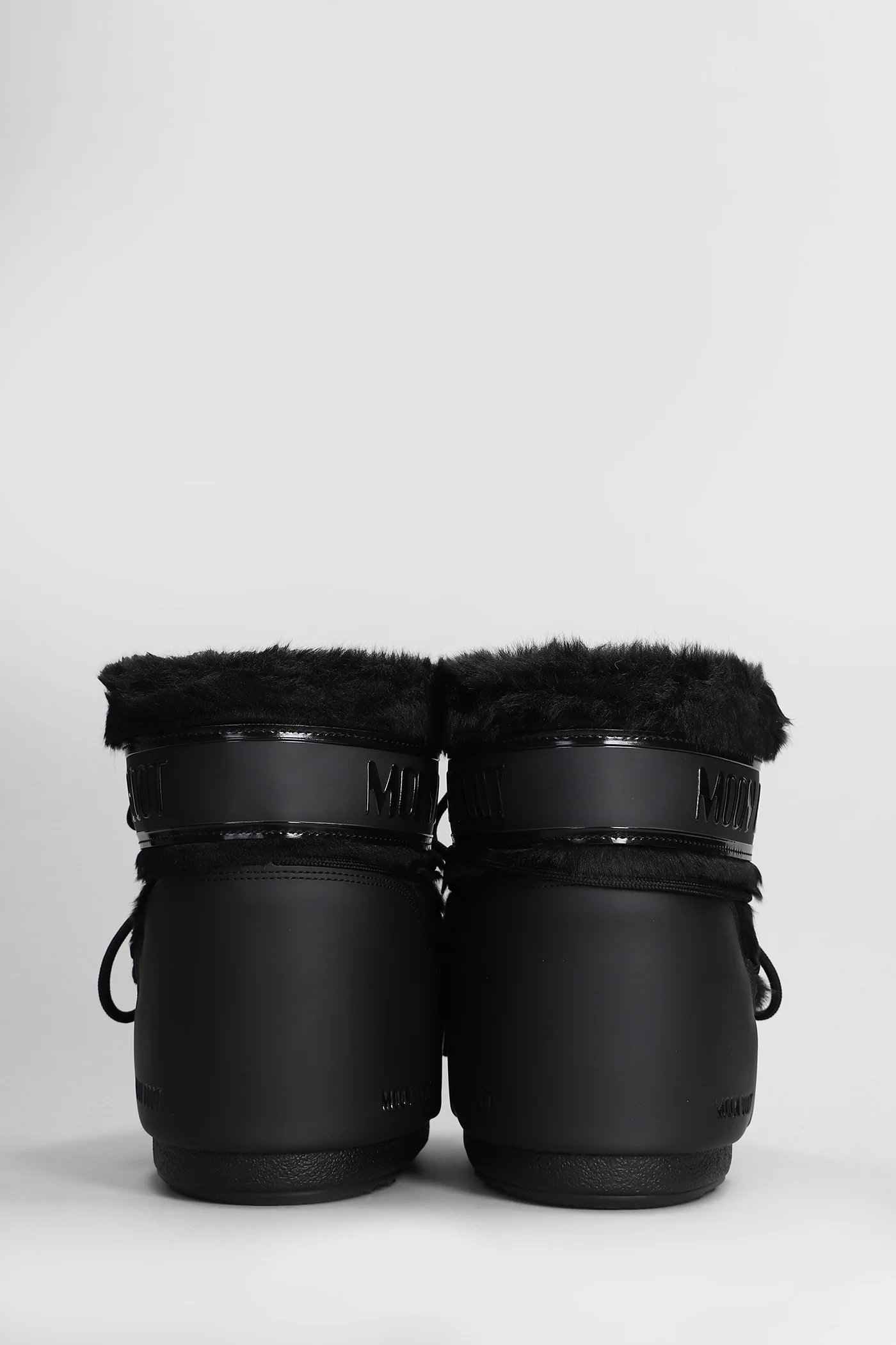 Mb icon low faux fur low heels Ankle boots in black eco-fur - Image 4