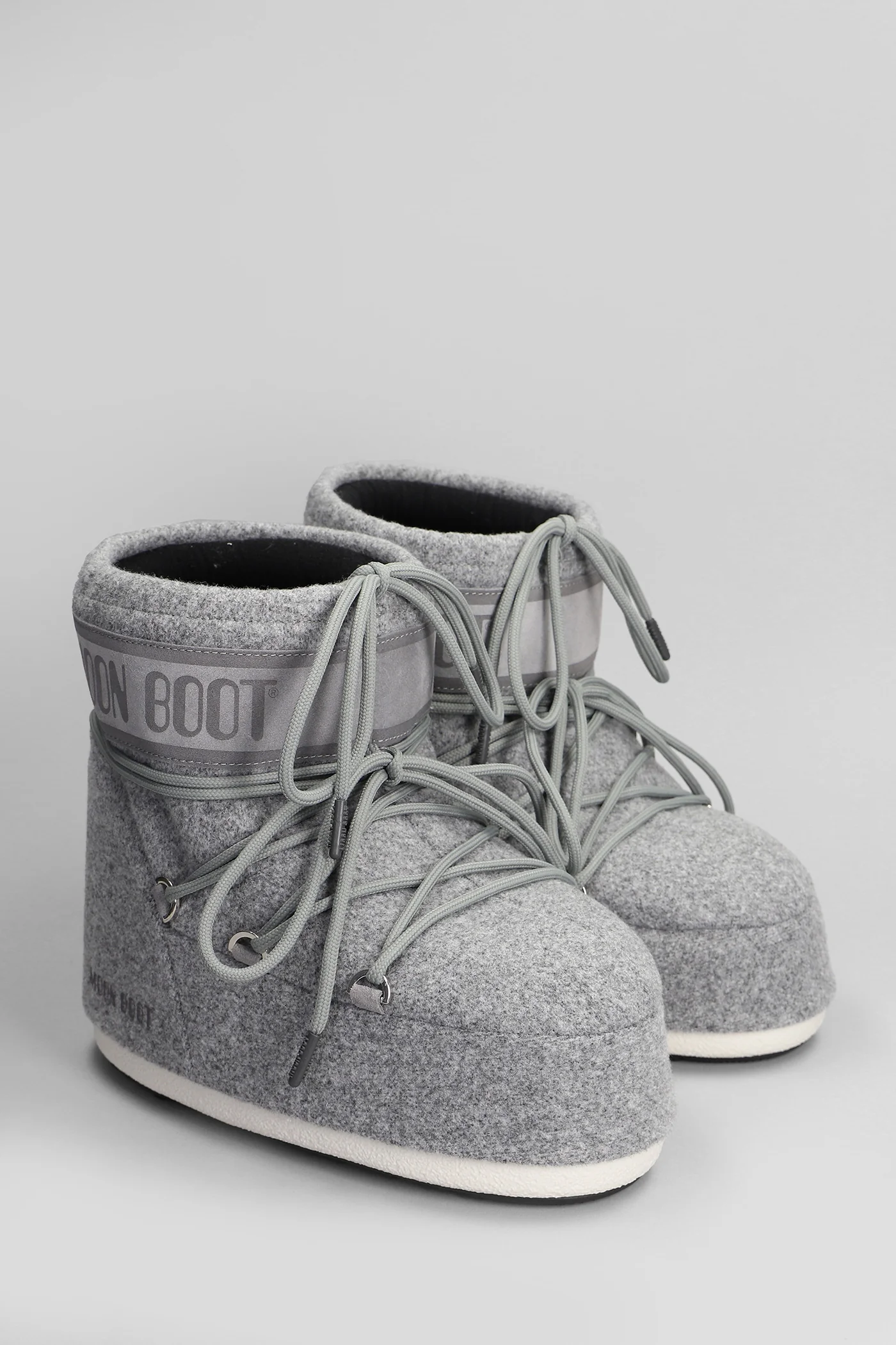 Mb icon low felt low heels Ankle boots in grey polyester - Image 2