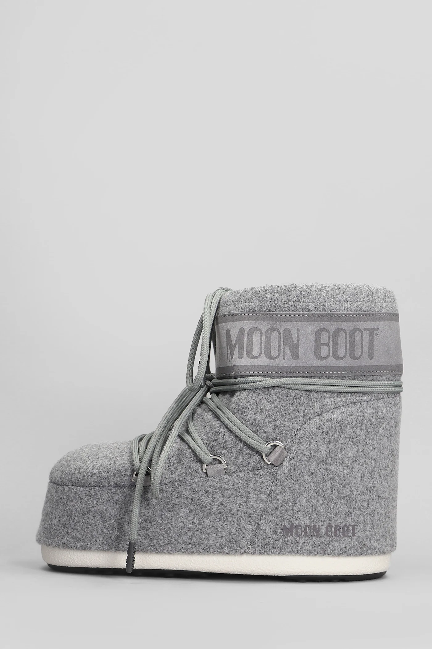 Mb icon low felt low heels Ankle boots in grey polyester - Image 3