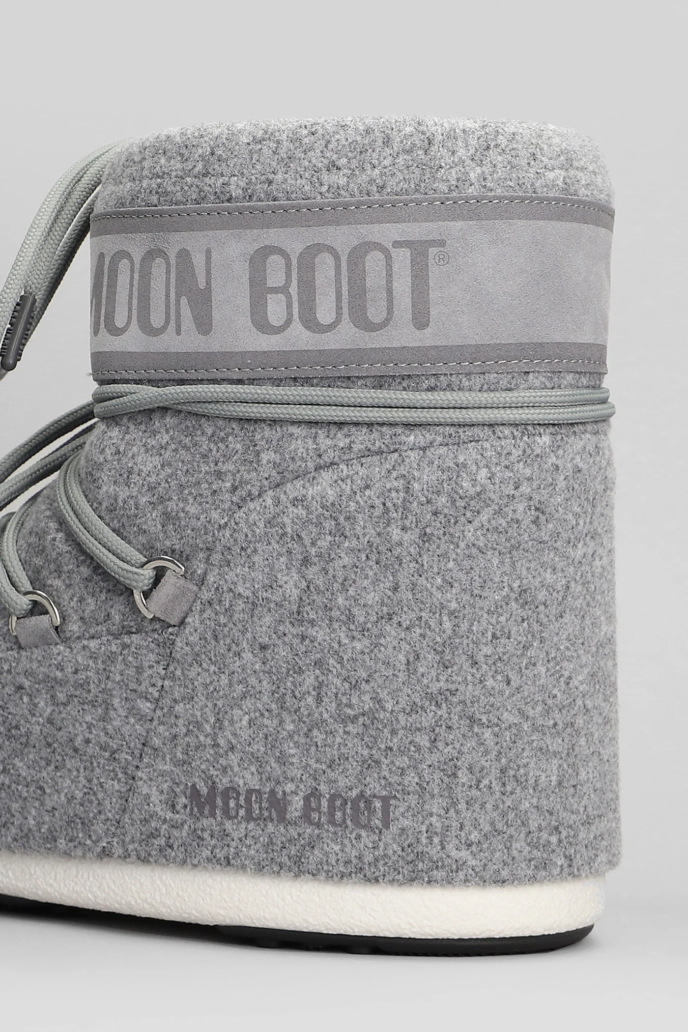 Mb icon low felt low heels Ankle boots in grey polyester - Image 5