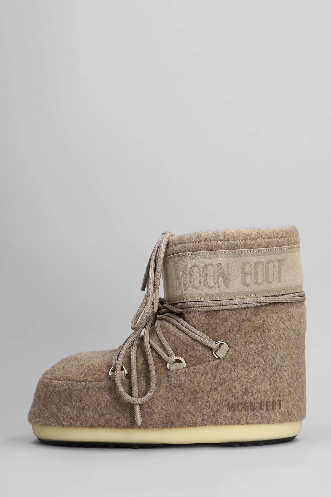 Mb icon low low heels Ankle boots in beige leather and fabric - Image 3