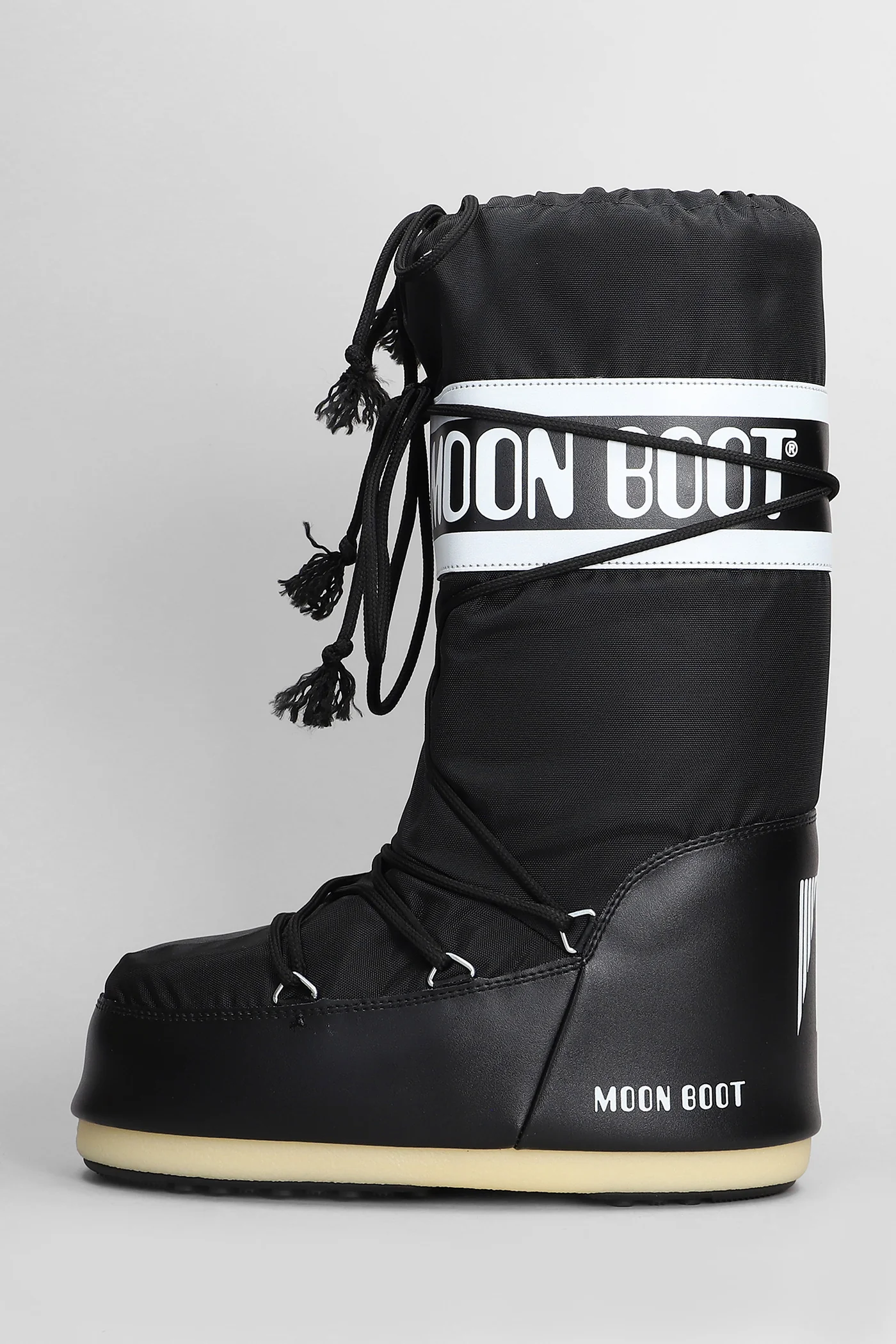 Mb icon nylon low heels boots in black nylon - Image 3