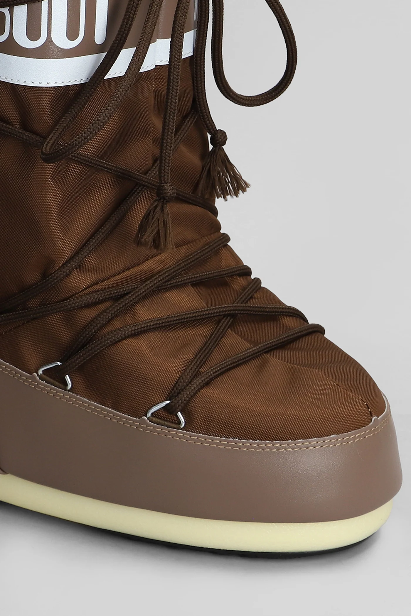 Mb icon nylon low heels boots in brown nylon - Image 5
