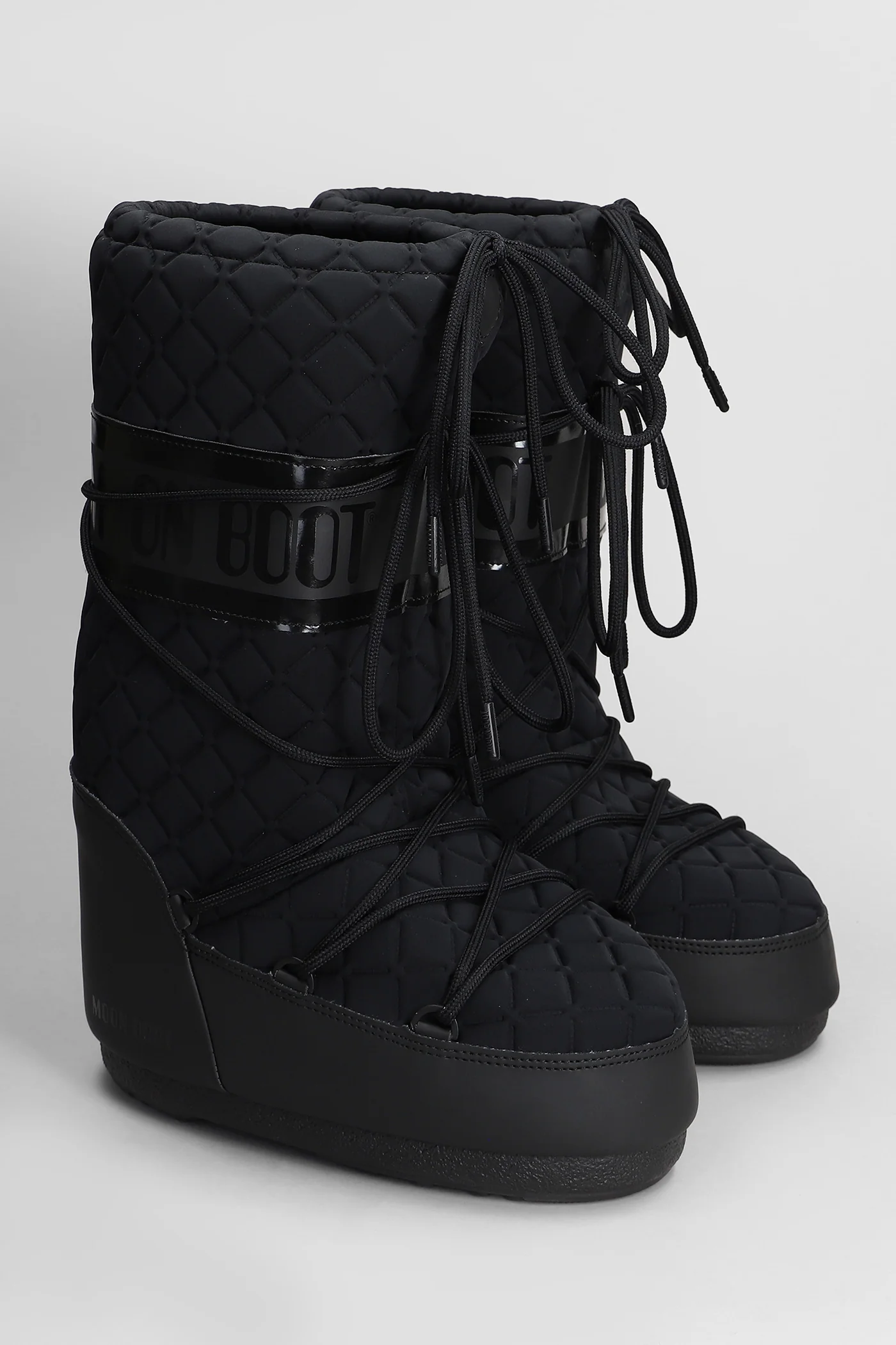 Mb icon quilt low heels boots in black PVC - Image 2