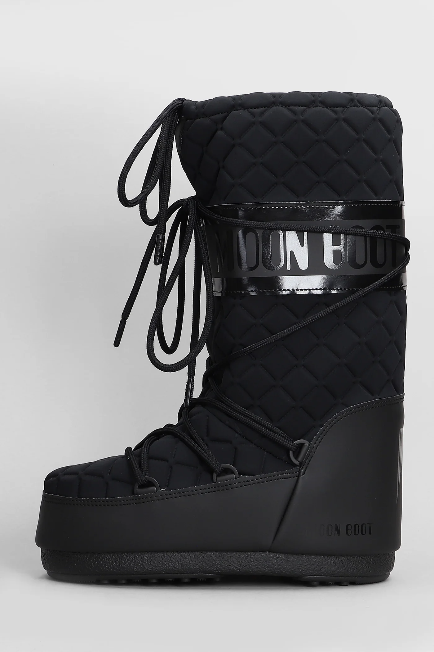 Mb icon quilt low heels boots in black PVC - Image 3
