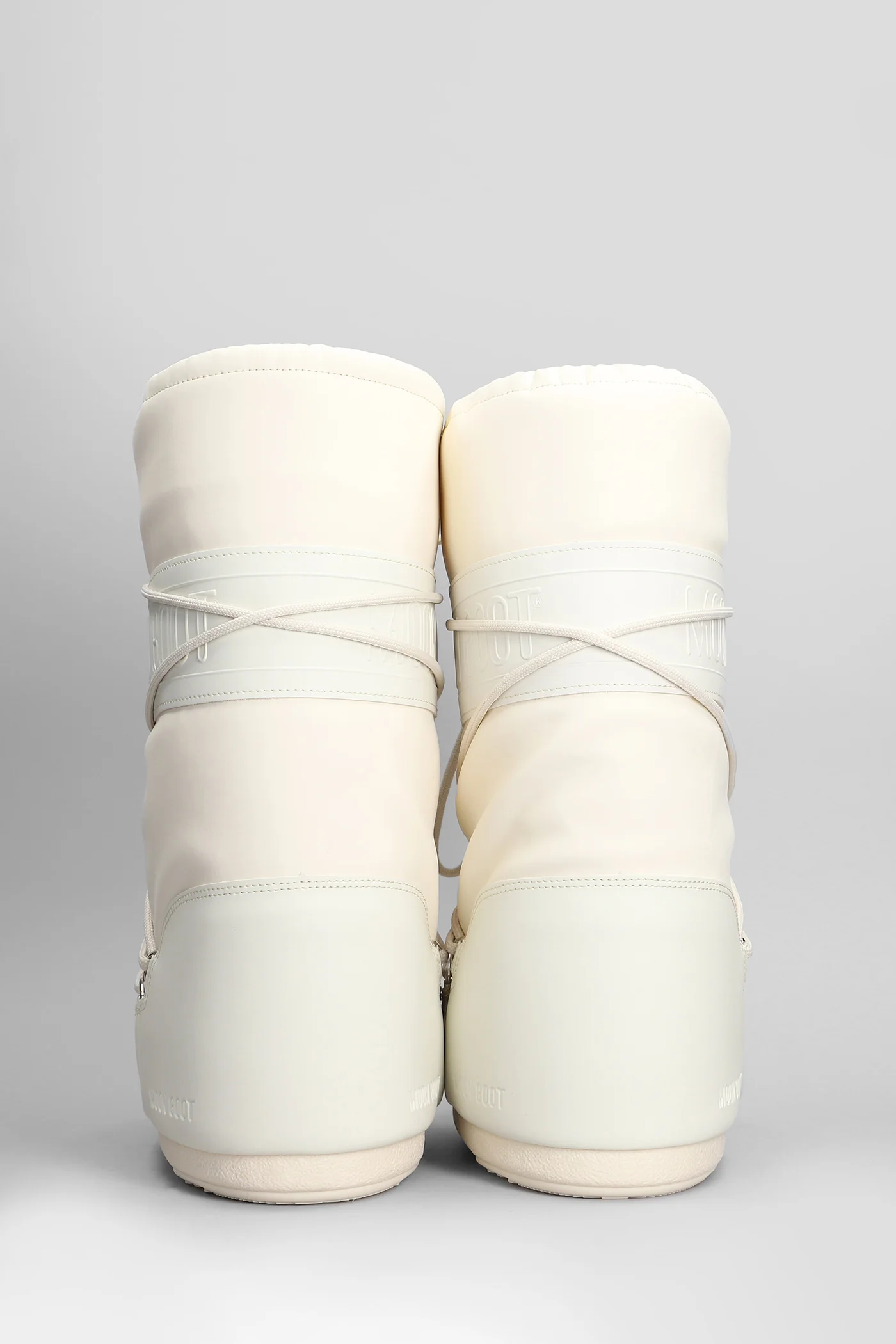 Mb icon rubber low heels boots in beige polyester - Image 4