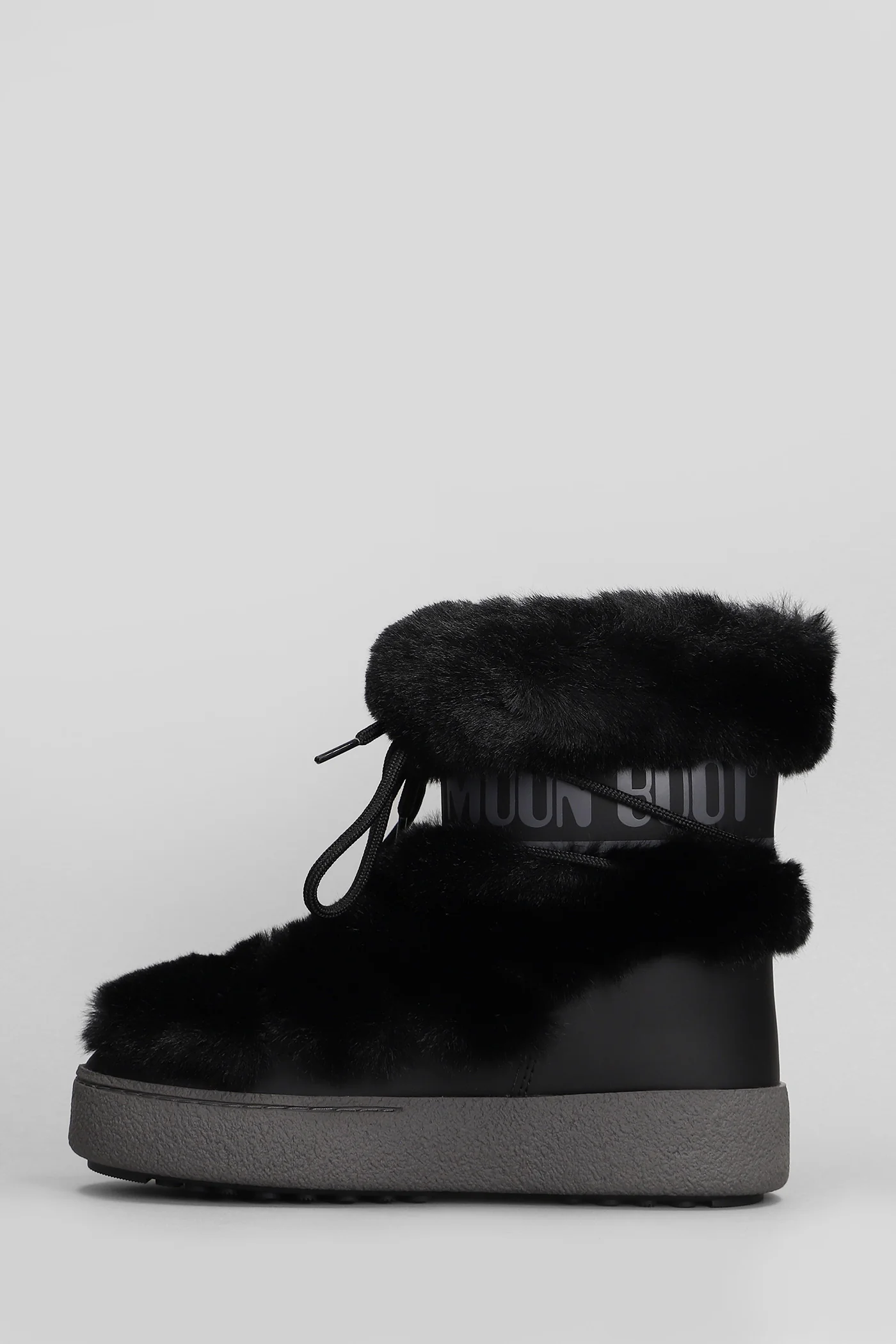 Mb ltrack faux fur low heels Ankle boots in black eco-fur - Image 3