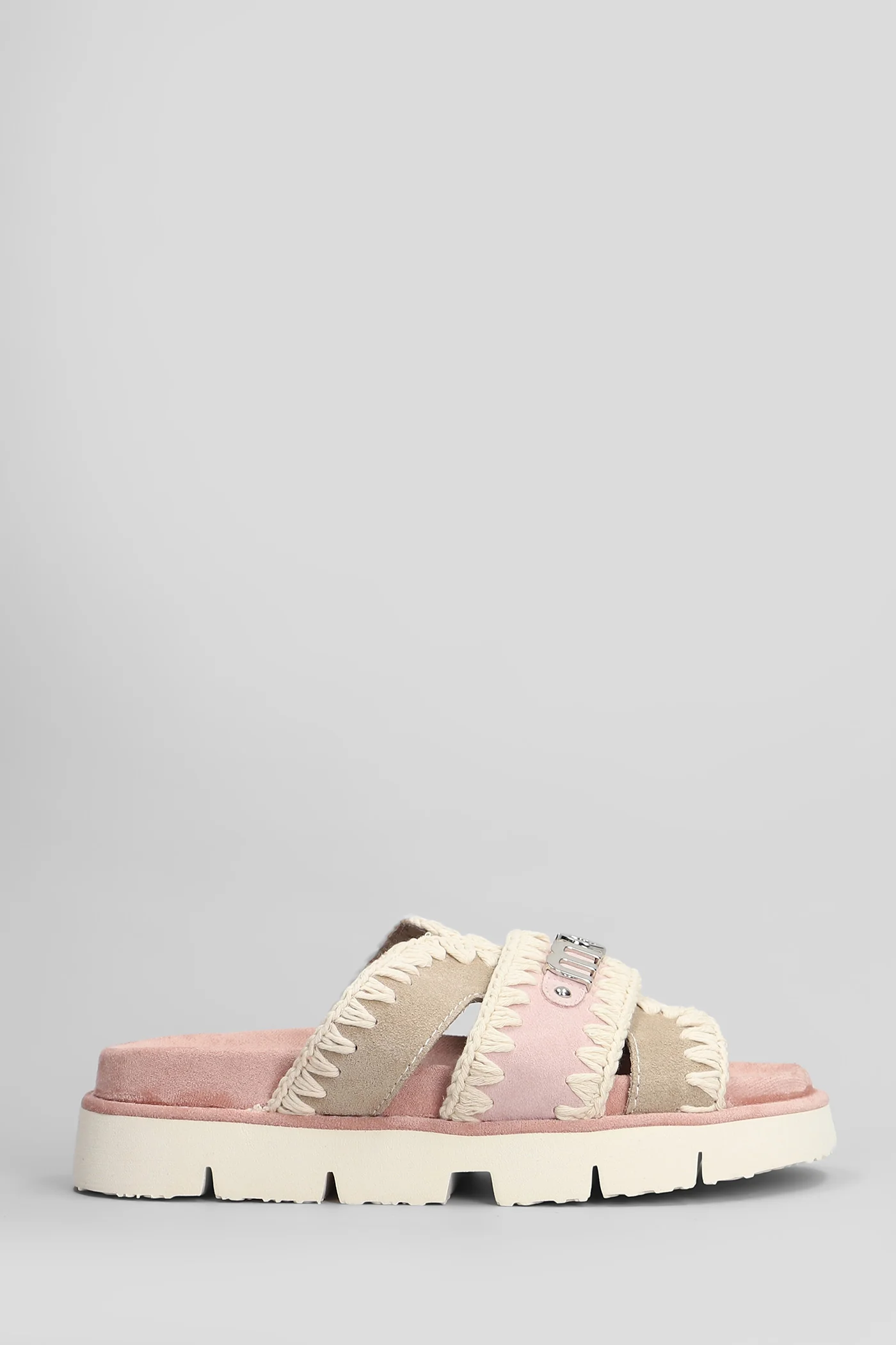 Bio sandal Flats in rose-pink suede