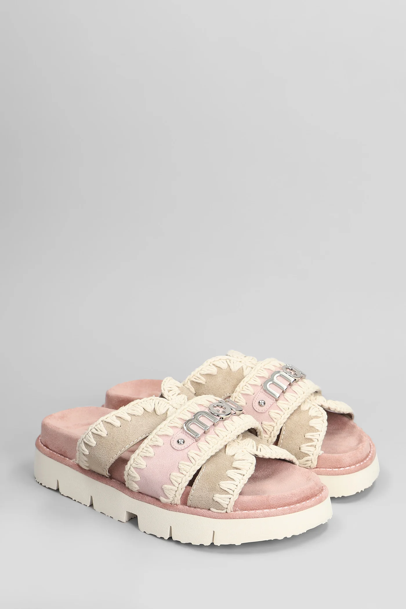 Bio sandal Flats in rose-pink suede - Image 2