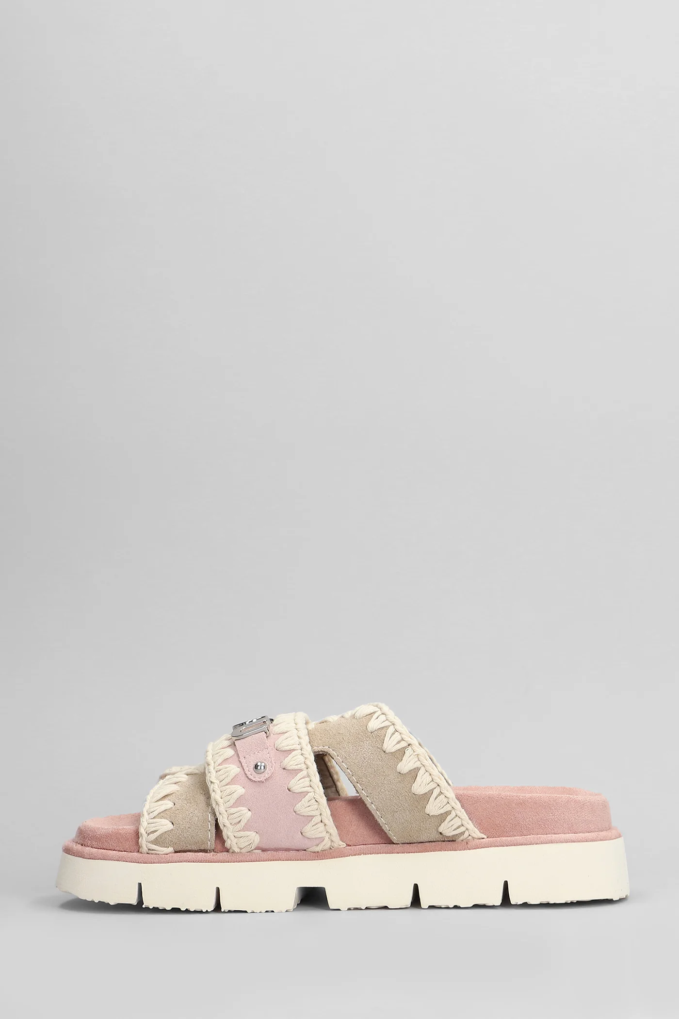 Bio sandal Flats in rose-pink suede - Image 3