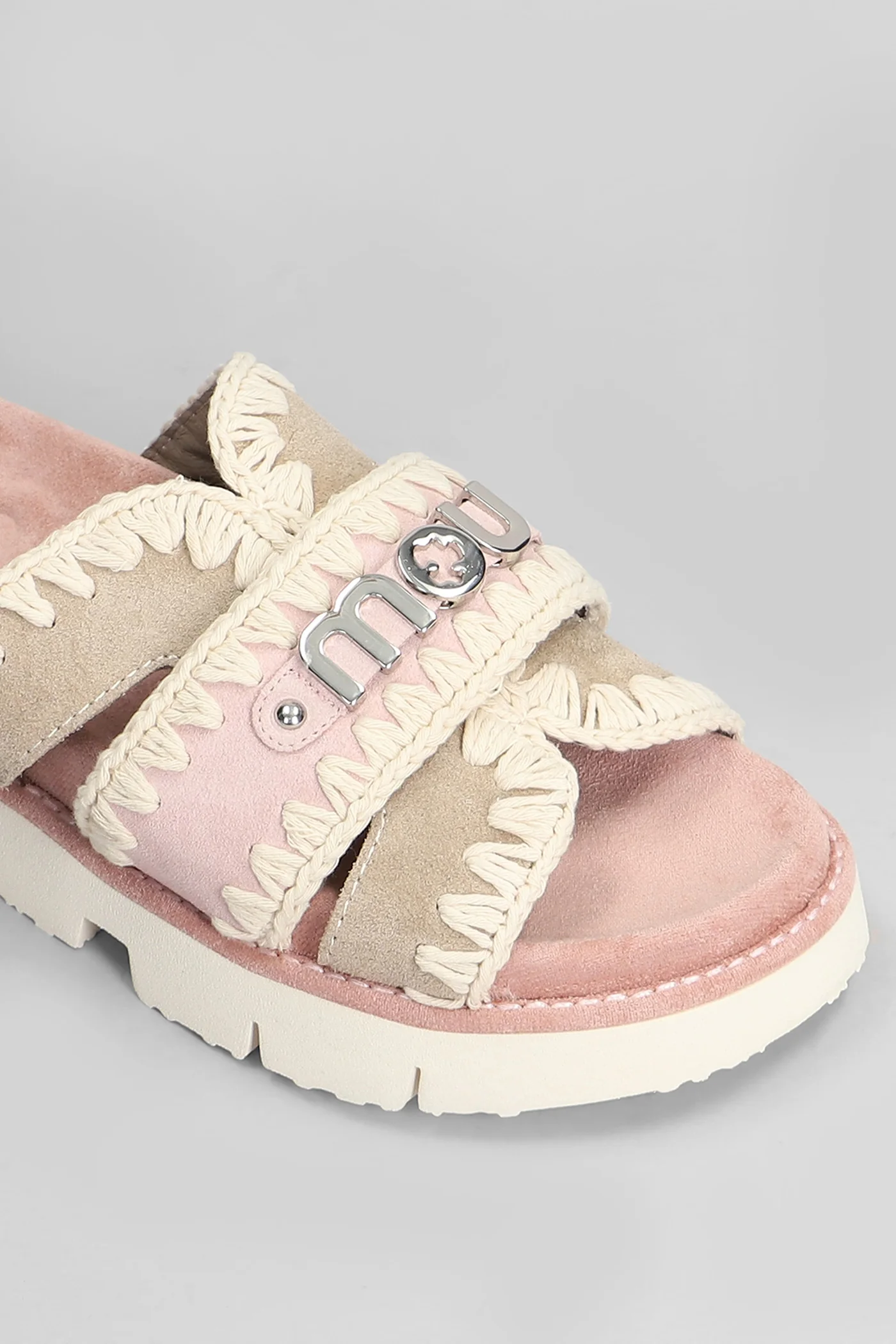 Bio sandal Flats in rose-pink suede - Image 5
