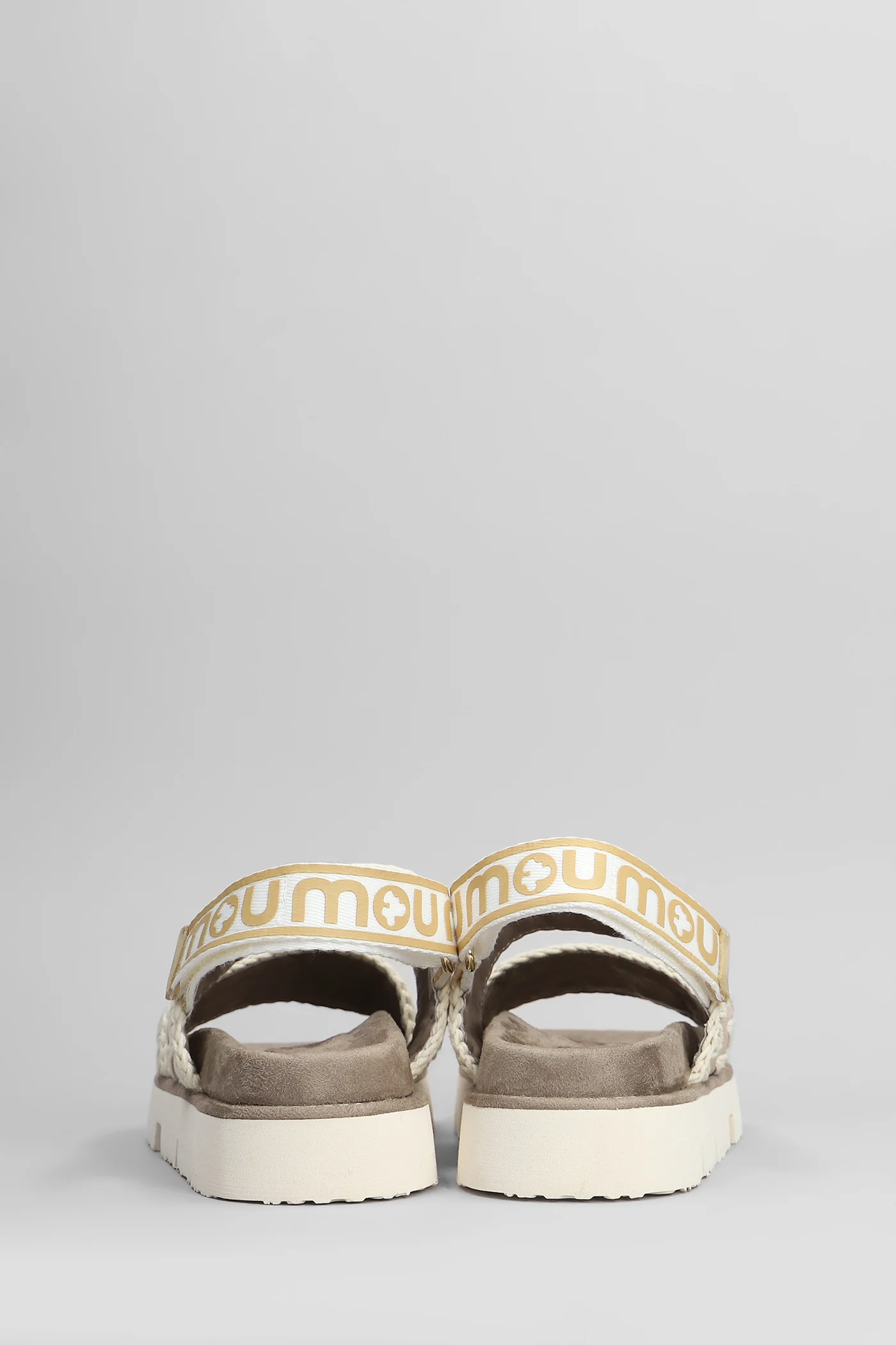Bio sandal Flats in taupe suede and leather - Image 4