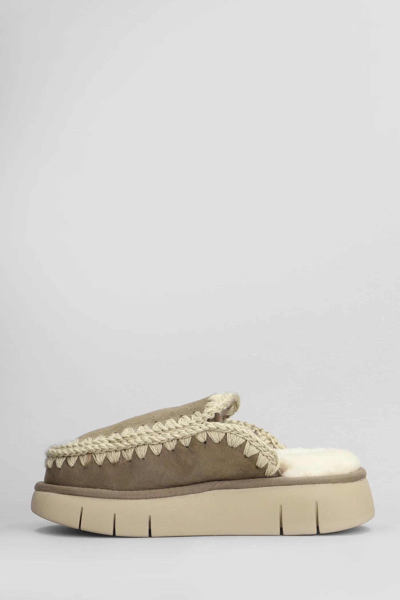 Bounce clog Slipper-Mule in grey suede - Image 3