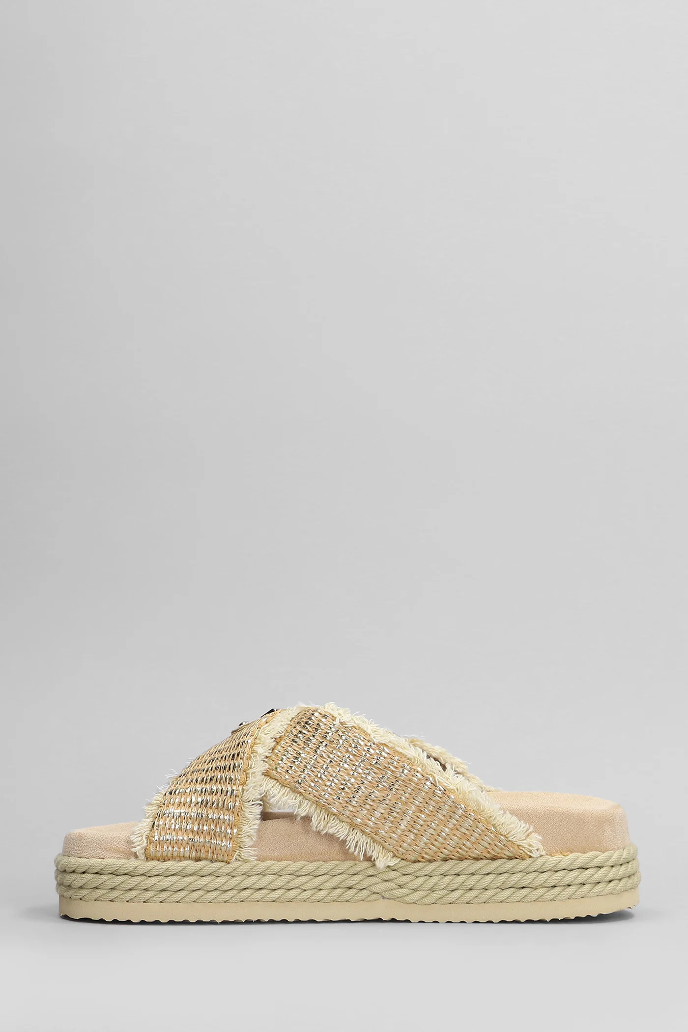 Crisscross Flats in beige raffia - Image 3