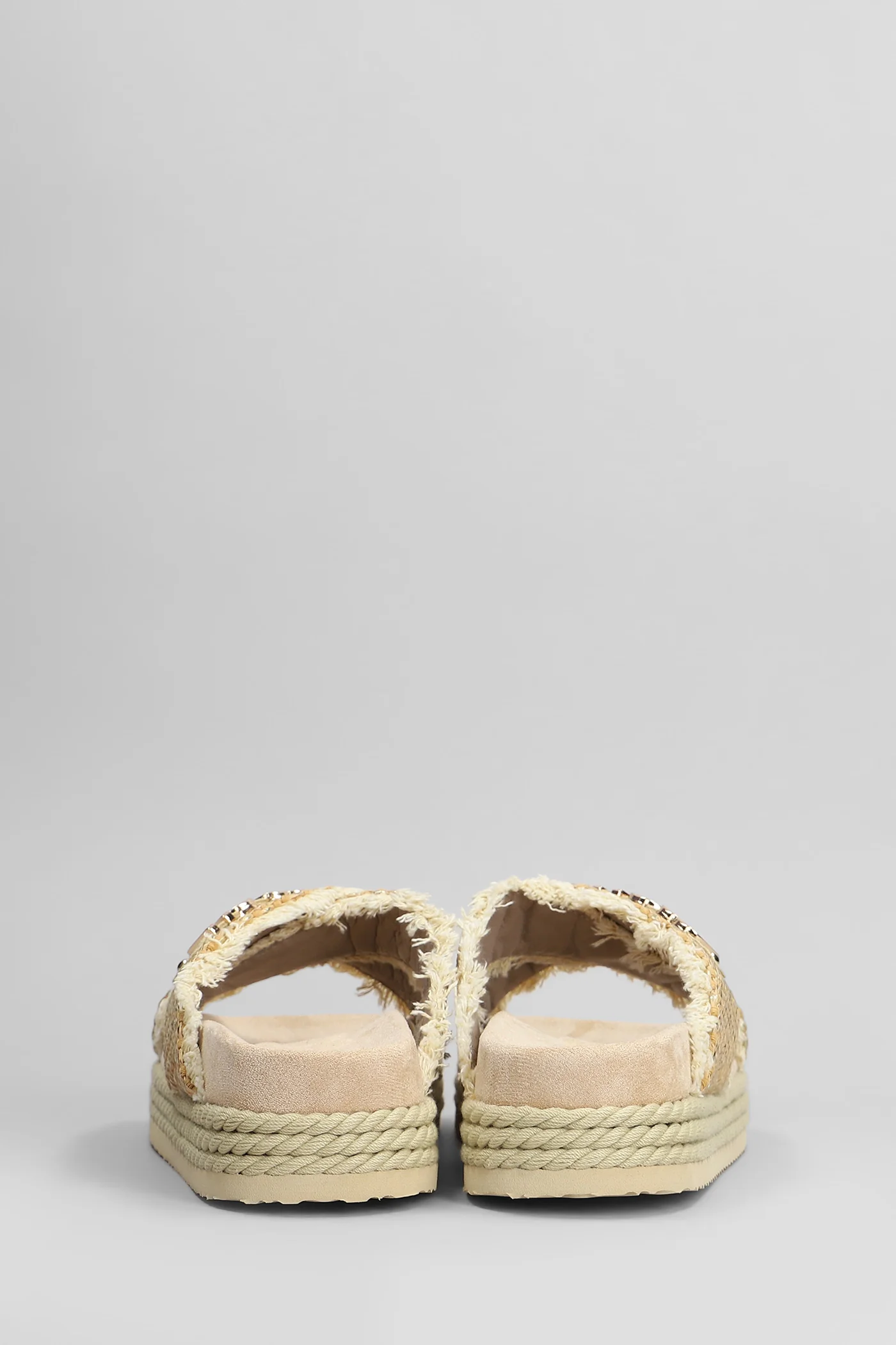 Crisscross Flats in beige raffia - Image 4