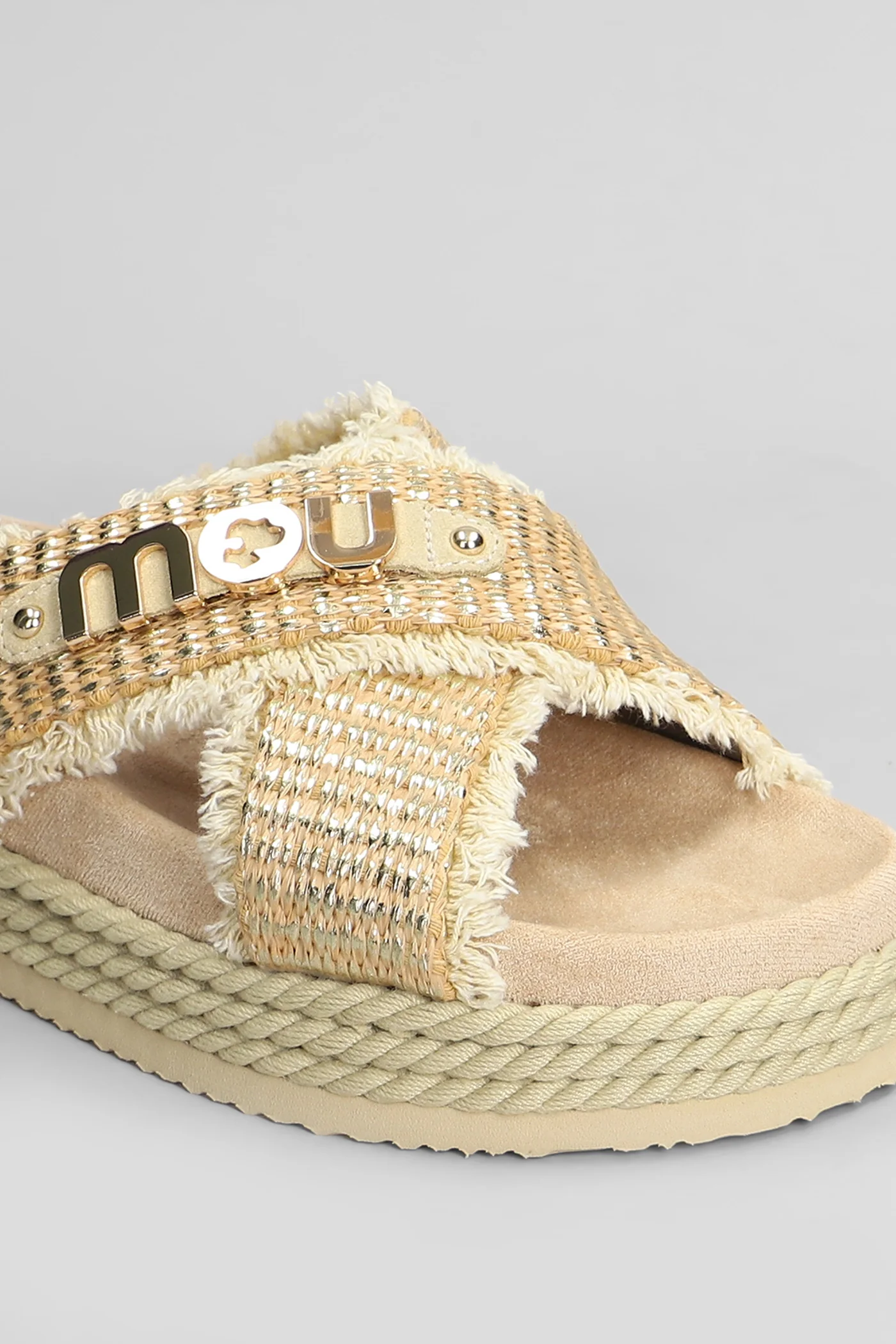 Crisscross Flats in beige raffia - Image 5