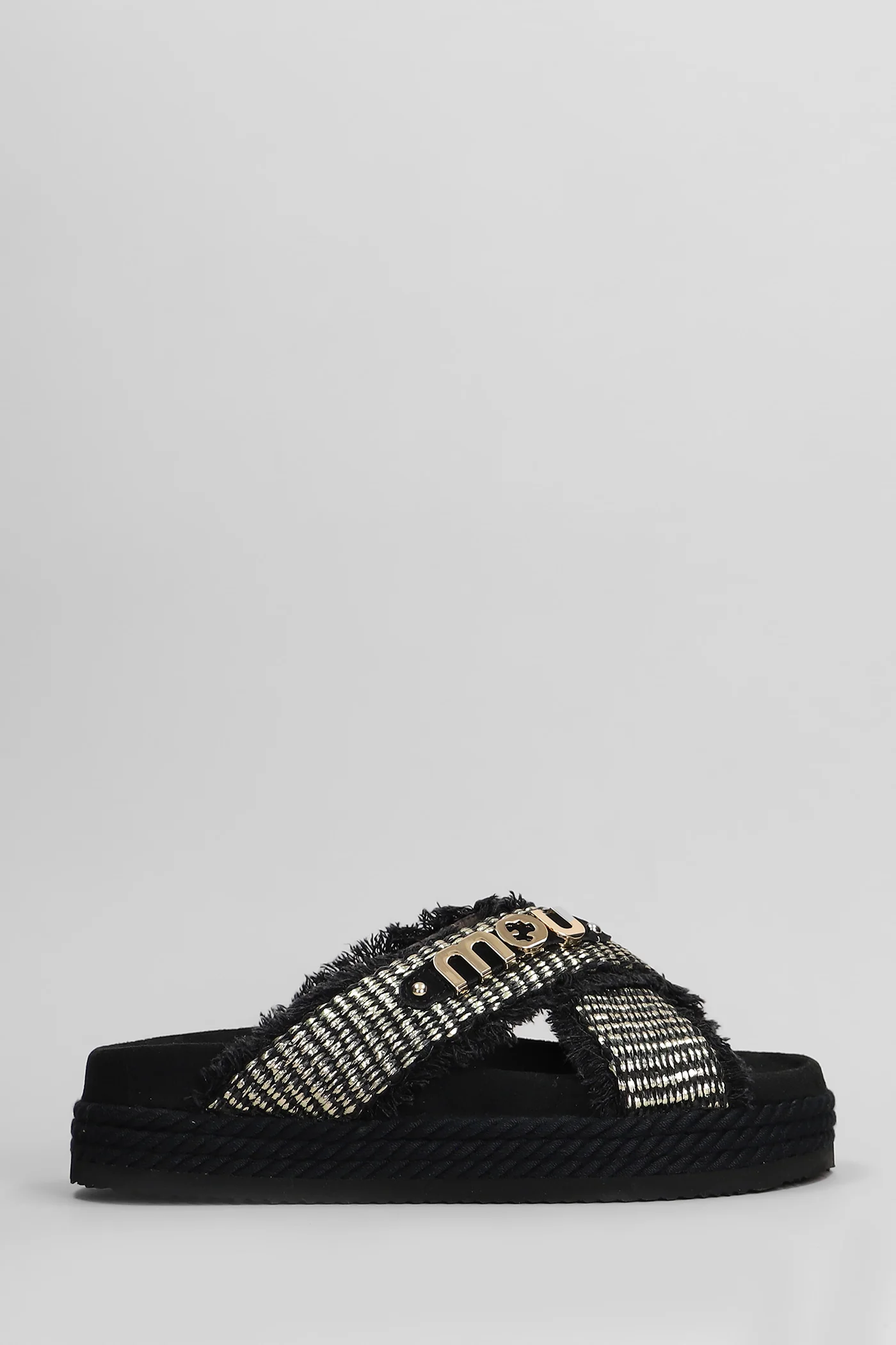 Crisscross Flats in black raffia