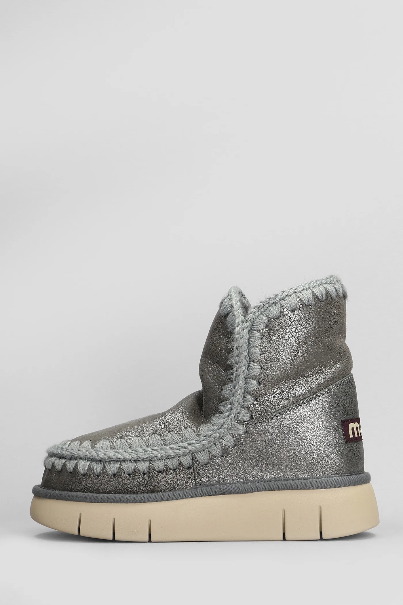 Eskimo 18 low heels Ankle boots in grey leather - Image 3