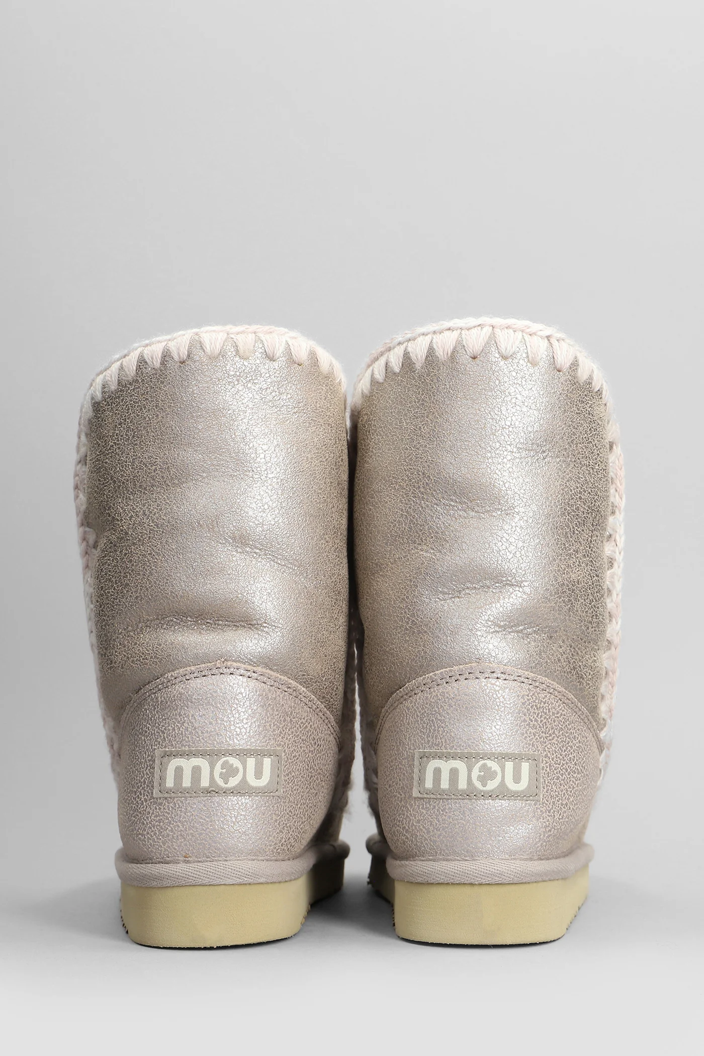 Eskimo 24 low heels Ankle boots in beige leather - Image 4
