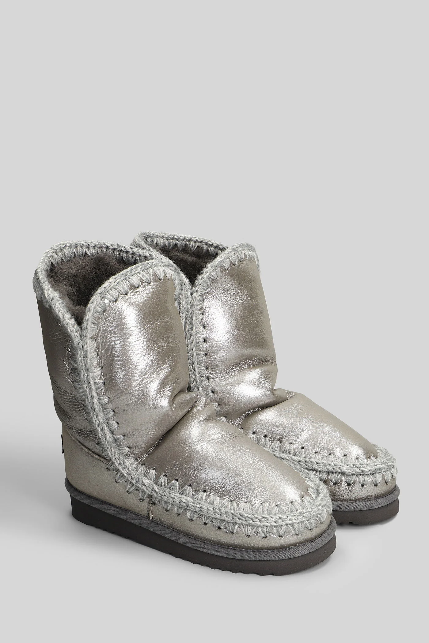 Eskimo 24 low heels Ankle boots in grey glitter - Image 2