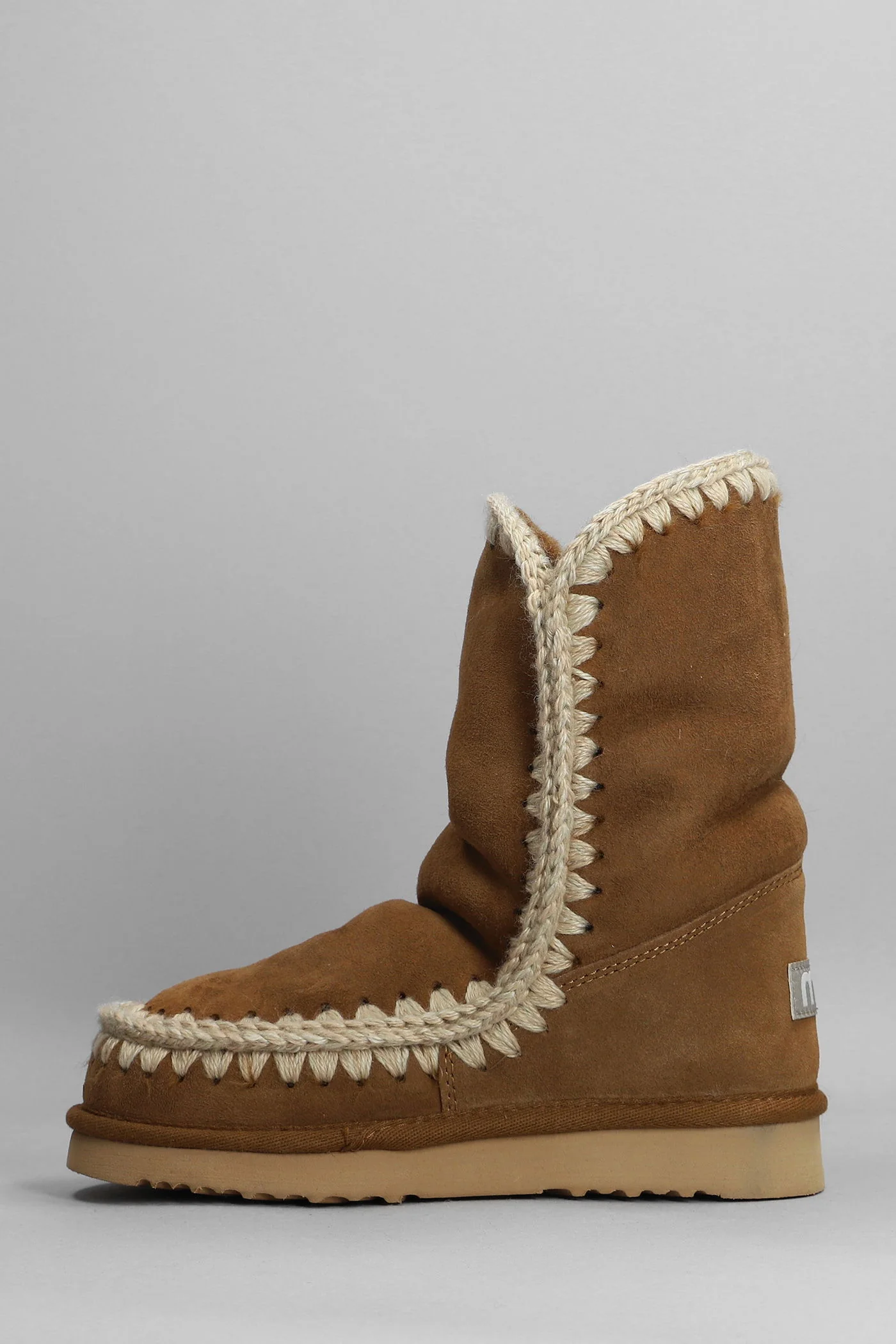 Eskimo 24 low heels Ankle boots in leather color suede - Image 3