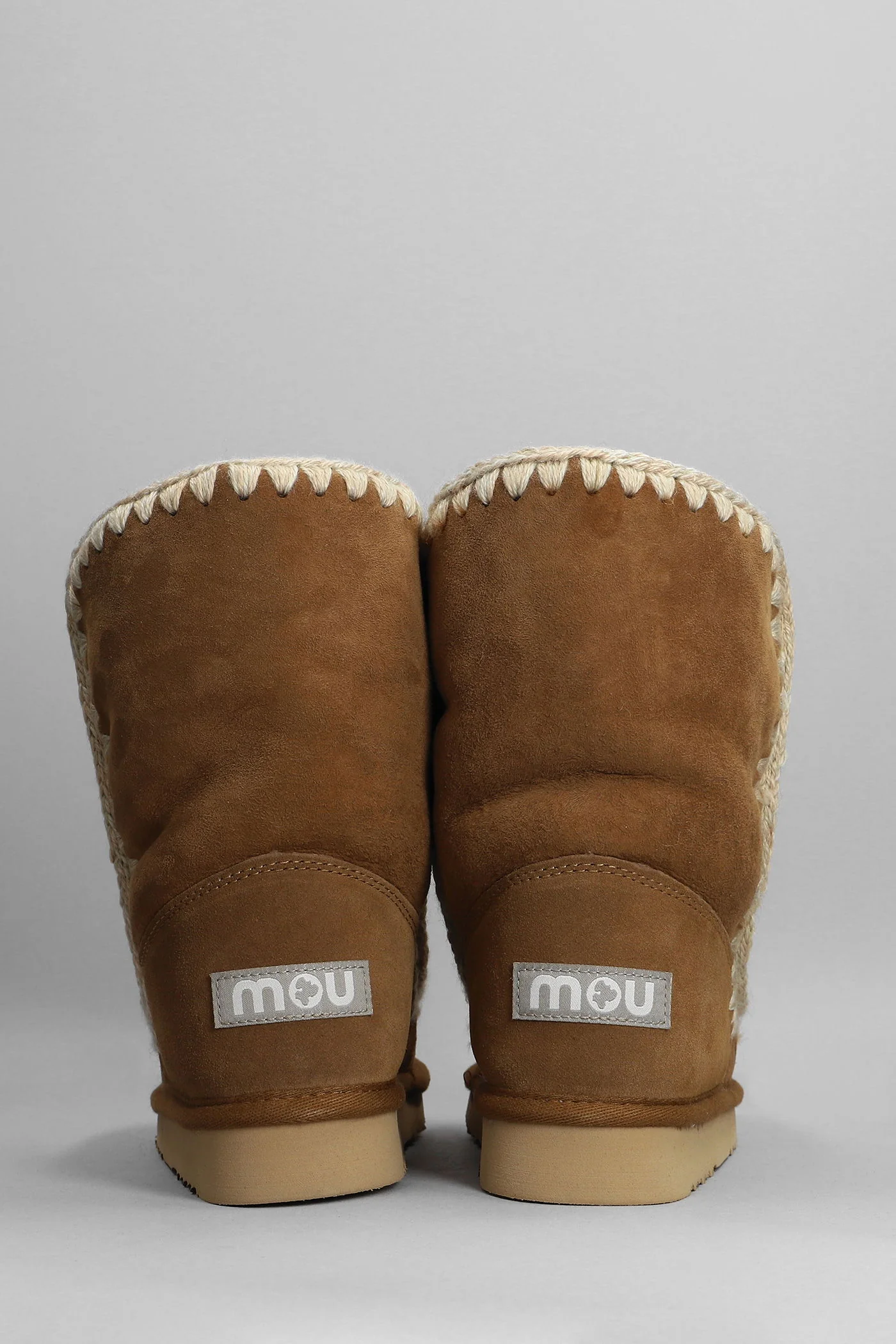 Eskimo 24 low heels Ankle boots in leather color suede - Image 4