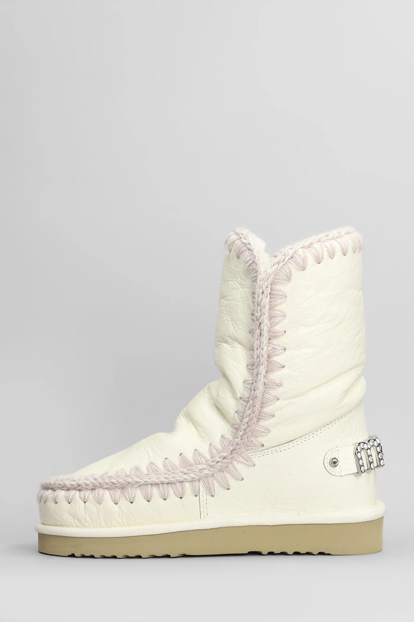 Eskimo 24 low heels Ankle boots in white suede - Image 3