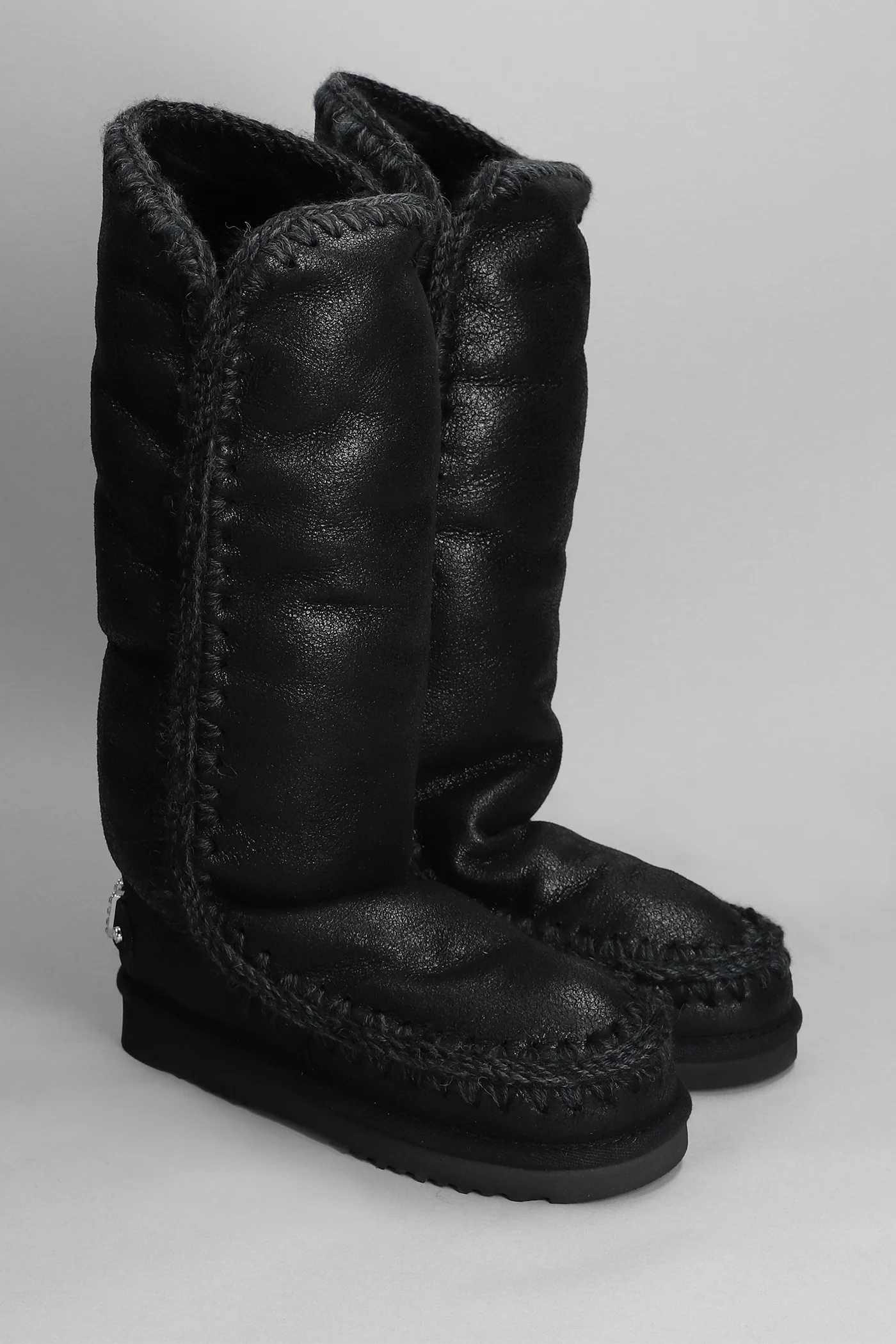 Eskimo 40 low heels boots in black leather - Image 2