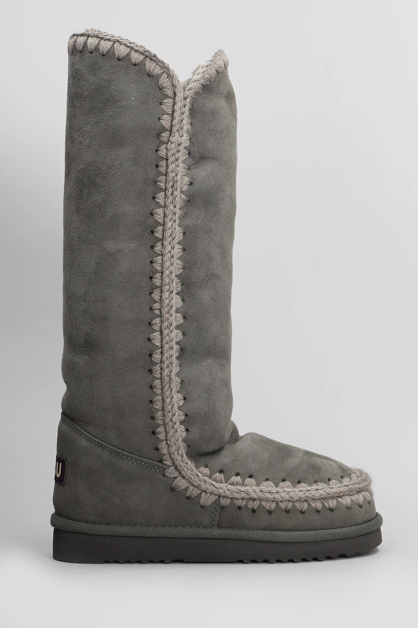 Eskimo 40 low heels boots in grey suede